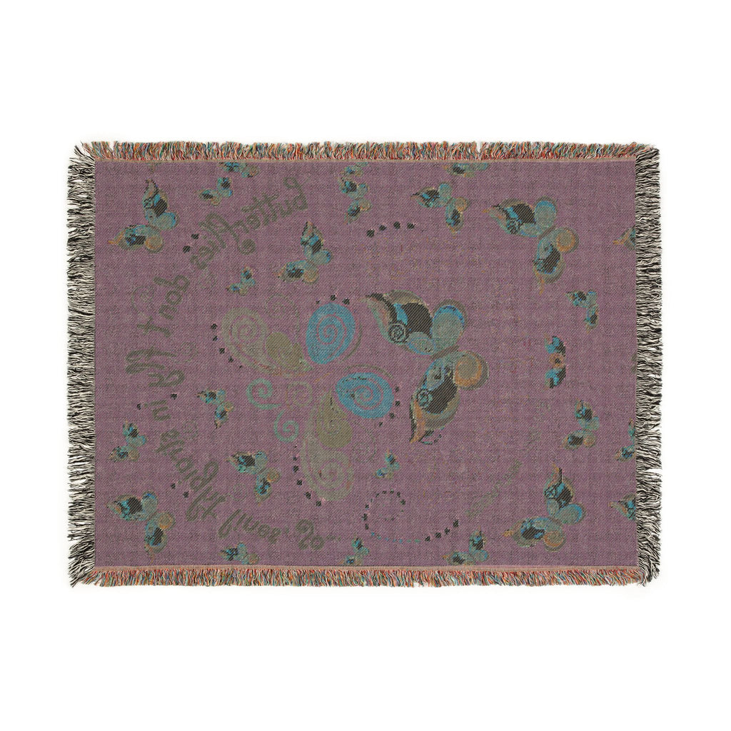 First Class Stardust Butterfly Woven Blanket — Throw for Living Room & Bedroom