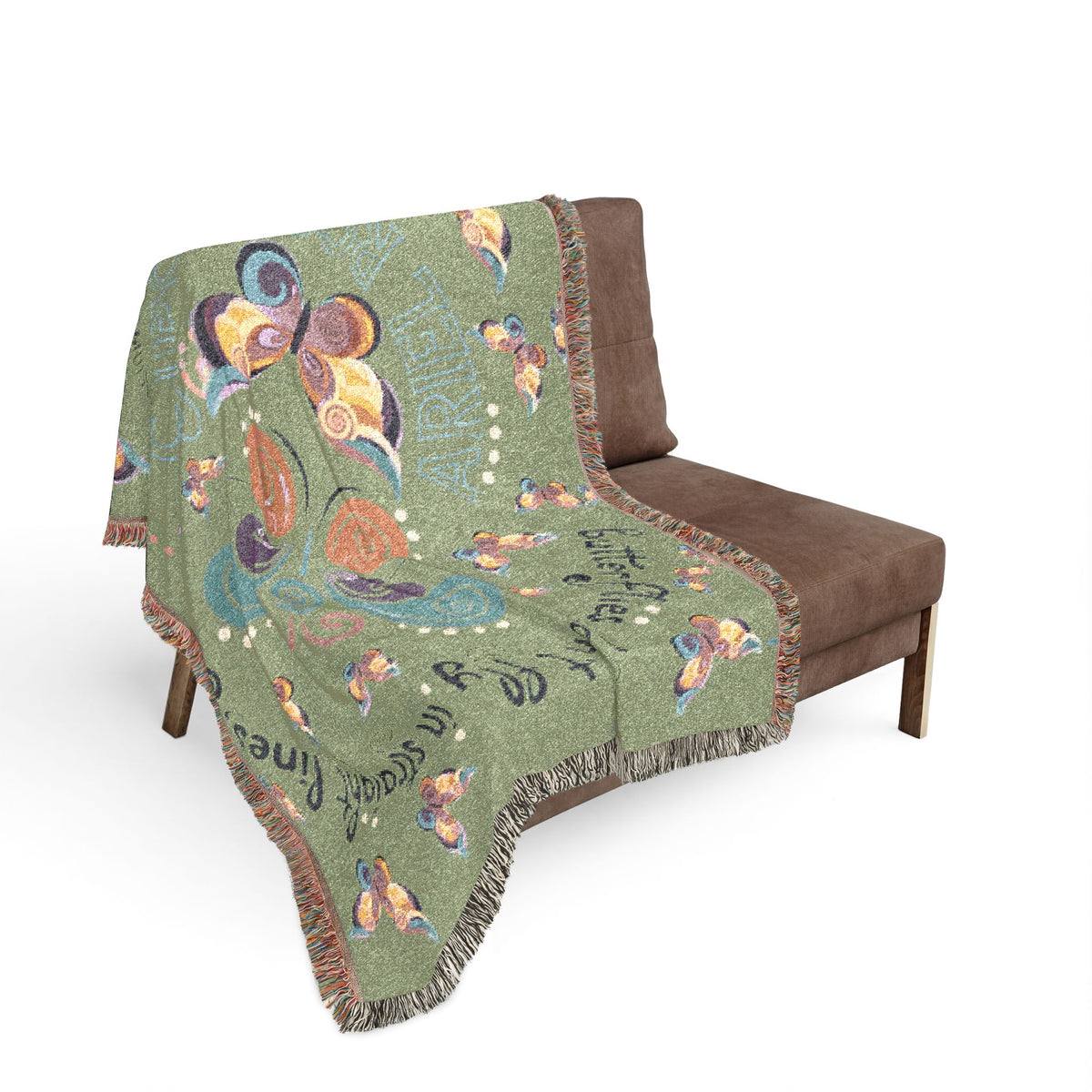 First Class Stardust Butterfly Woven Blanket — Throw for Living Room & Bedroom