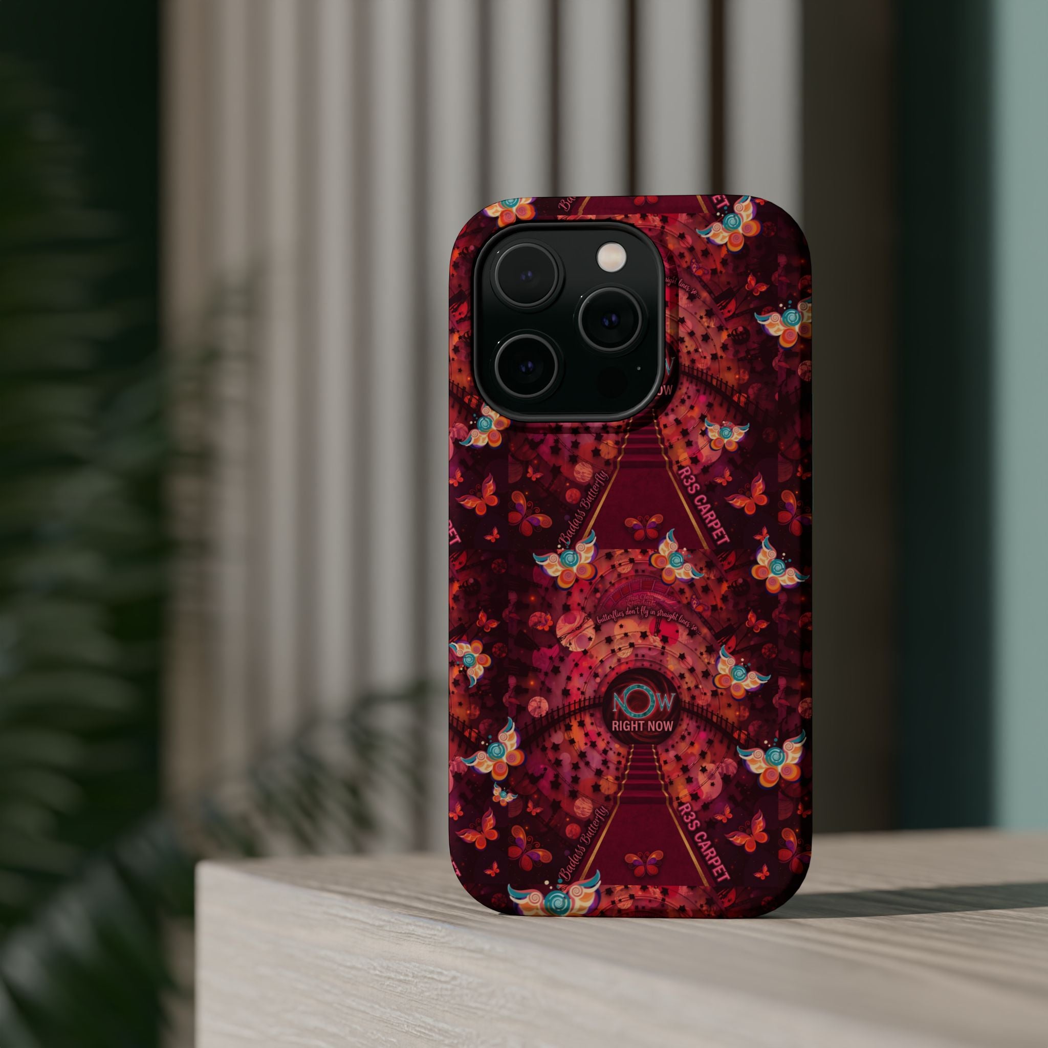 R3S-Carpet Worthy Magnetic Impact-Resistant Phone Case – Butterfly Kaleidoscope Now First-Class Stardust Collection
