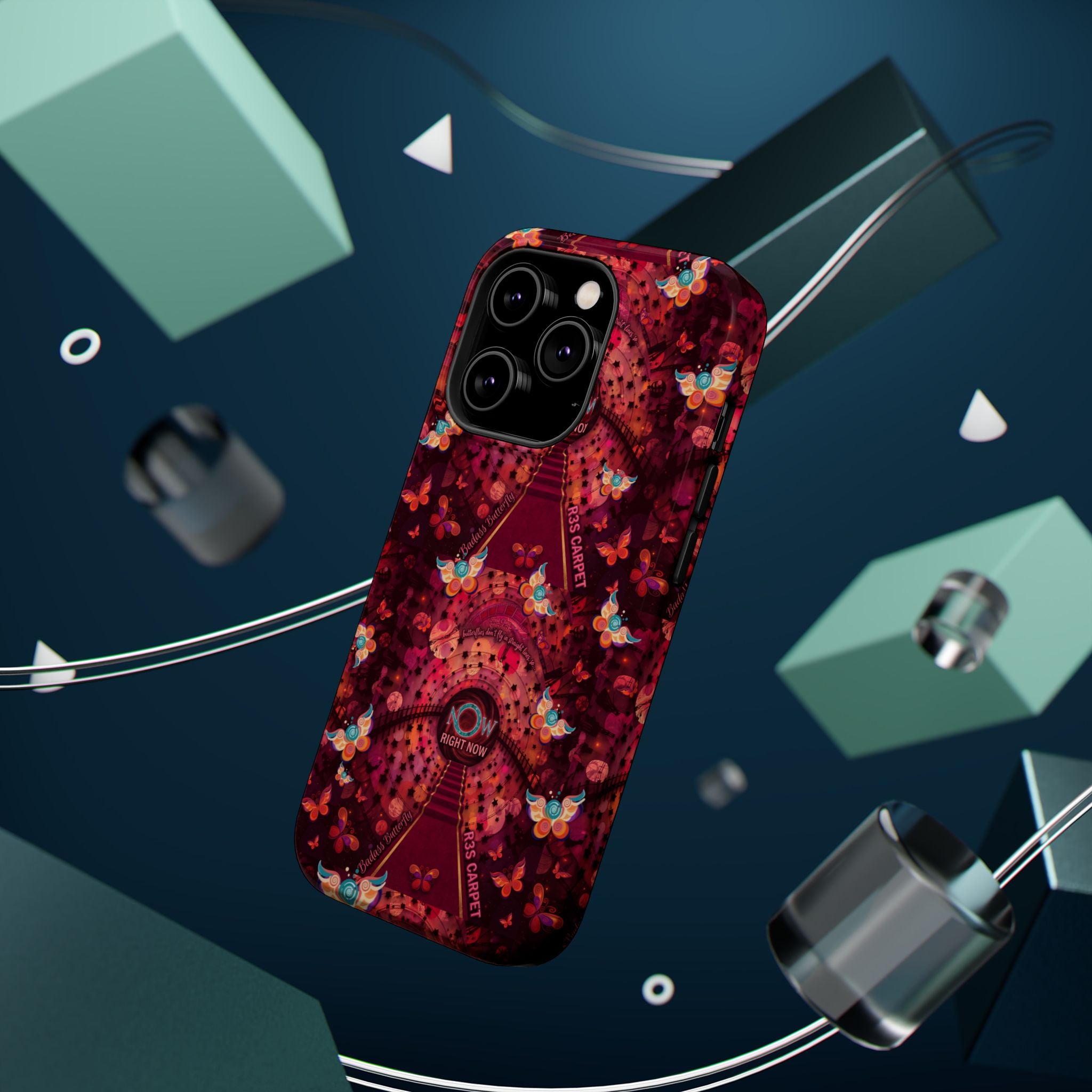 R3S-Carpet Worthy Magnetic Impact-Resistant Phone Case – Butterfly Kaleidoscope Now First-Class Stardust Collection
