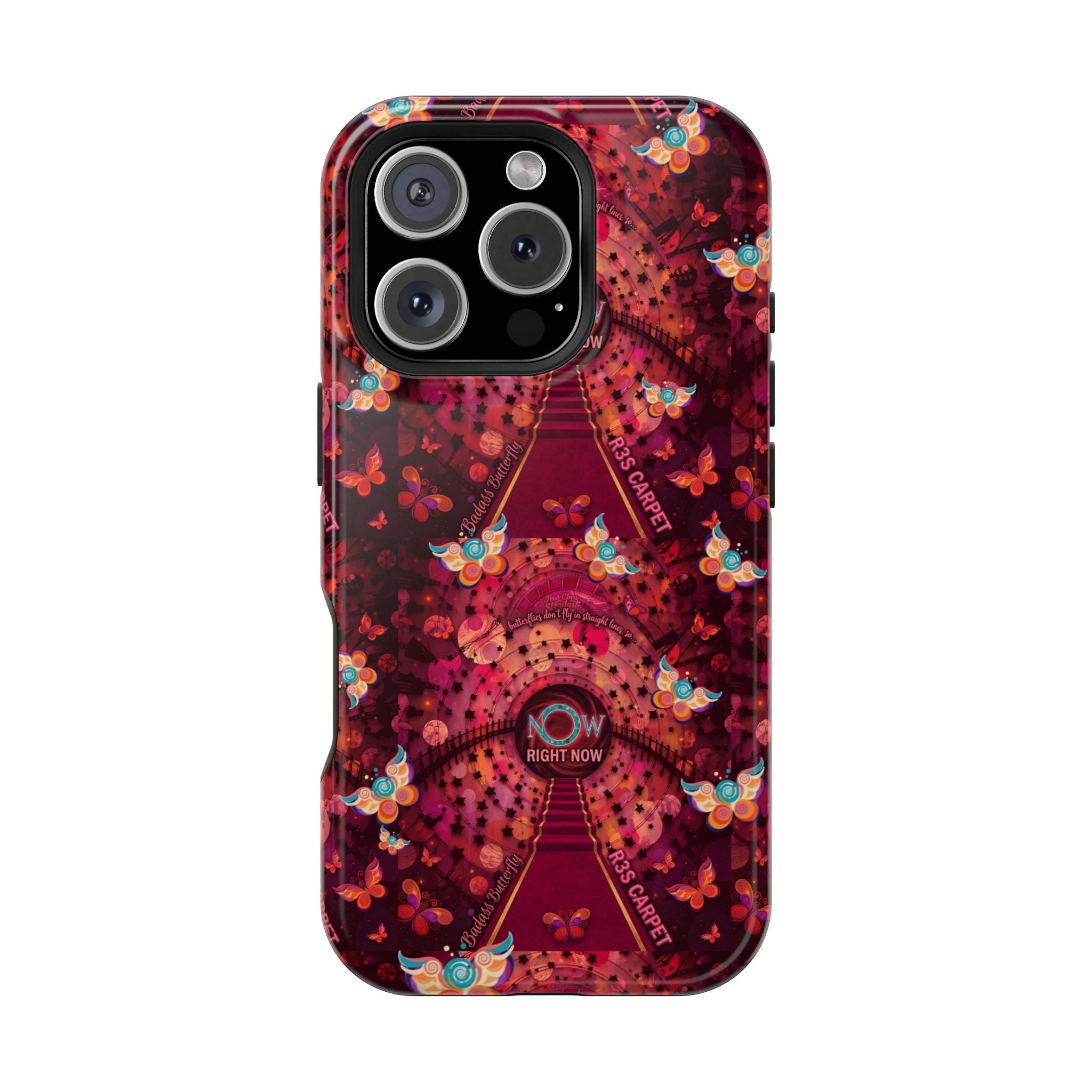 R3S-Carpet Worthy Magnetic Impact-Resistant Phone Case – Butterfly Kaleidoscope Now First-Class Stardust Collection