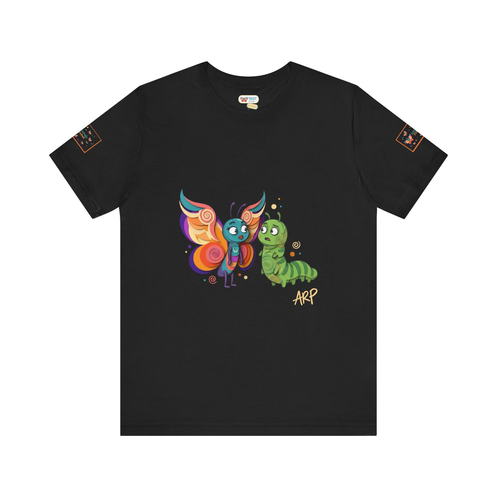 Allarmante T-Shirt Unlimited Tee Flip Variant — Maglietta Grafica Stravagante Farfalla e Bruco