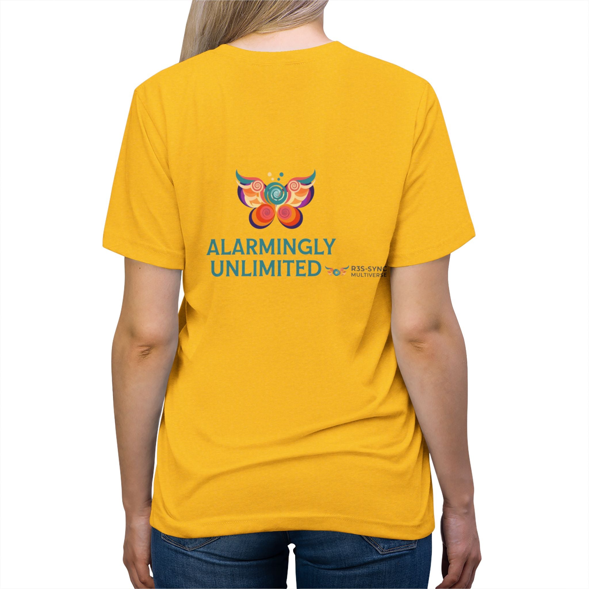 T-shirt Vintage Morbida TriBlend "Allarmantemente Illimitato Farfalla & Bruco" — Simpatica Maglietta Grafica Trasformazione