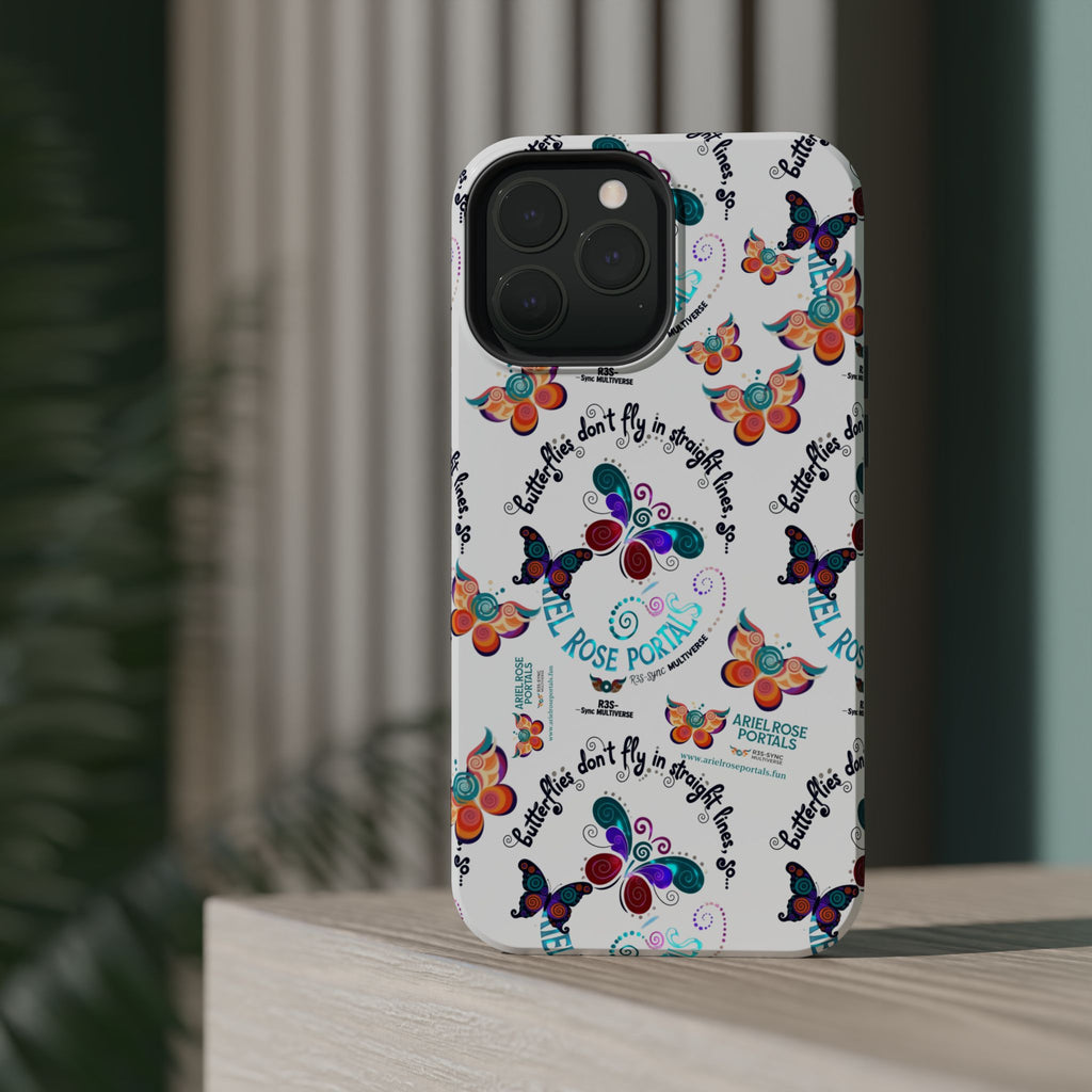 Butterfly Pattern Magnetic Phone Case — "How Butterflies Fly" Ariel Rose Portals Design
