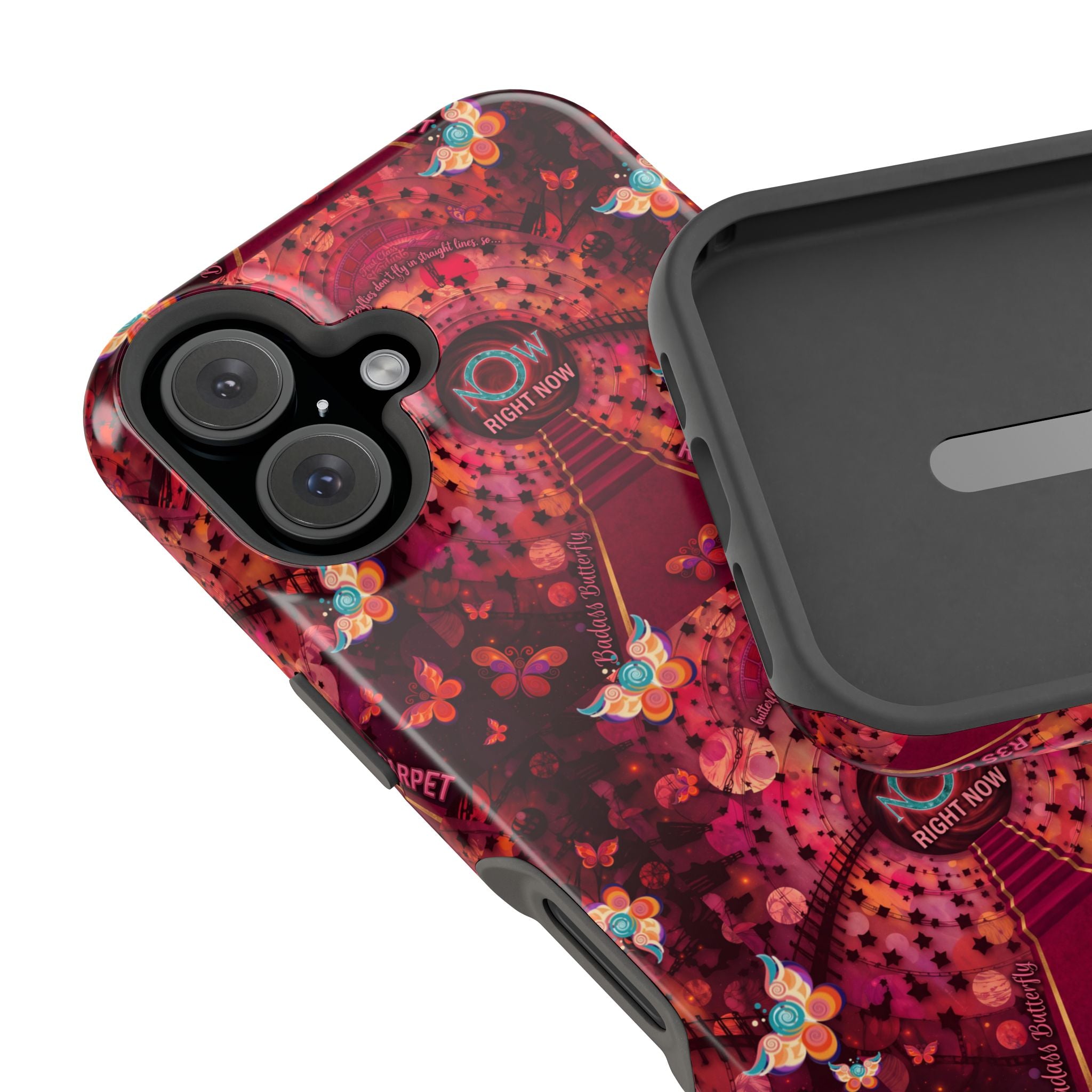 R3S-Carpet Worthy Magnetic Impact-Resistant Phone Case – Butterfly Kaleidoscope Now First-Class Stardust Collection