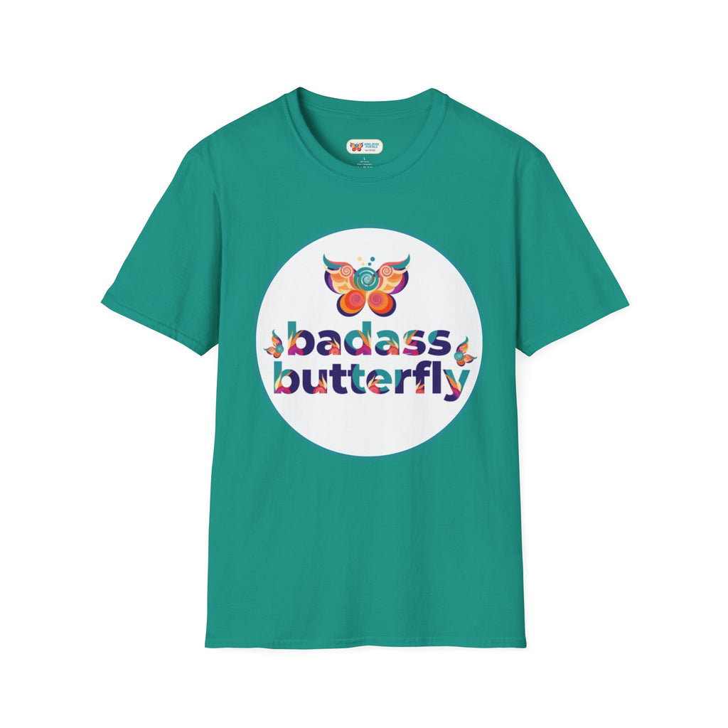 Maglietta "Badass Butterfly Sticker" — Ariel Rose Portals Variant in Stile Sticker