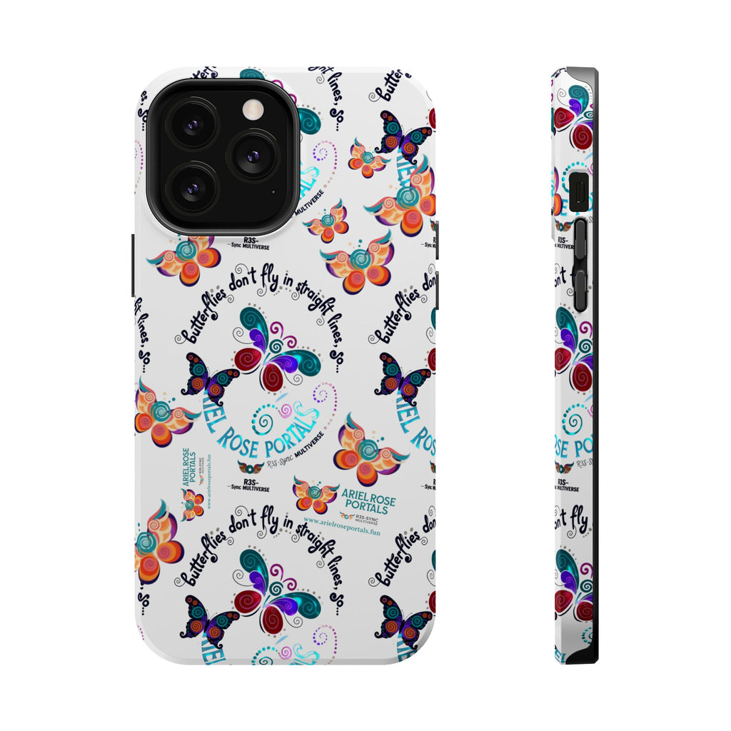 Butterfly Pattern Magnetic Phone Case — "How Butterflies Fly" Ariel Rose Portals Design