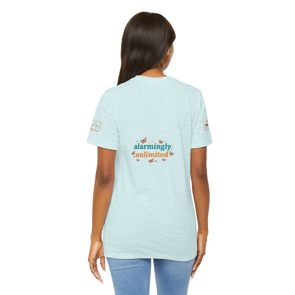 Allarmante T-Shirt Unlimited Tee Flip Variant — Maglietta Grafica Stravagante Farfalla e Bruco