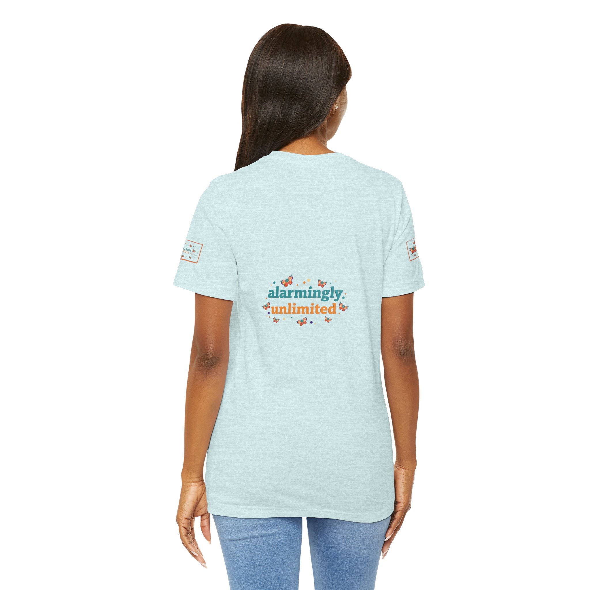 Allarmante T-Shirt Unlimited Tee Flip Variant — Maglietta Grafica Stravagante Farfalla e Bruco