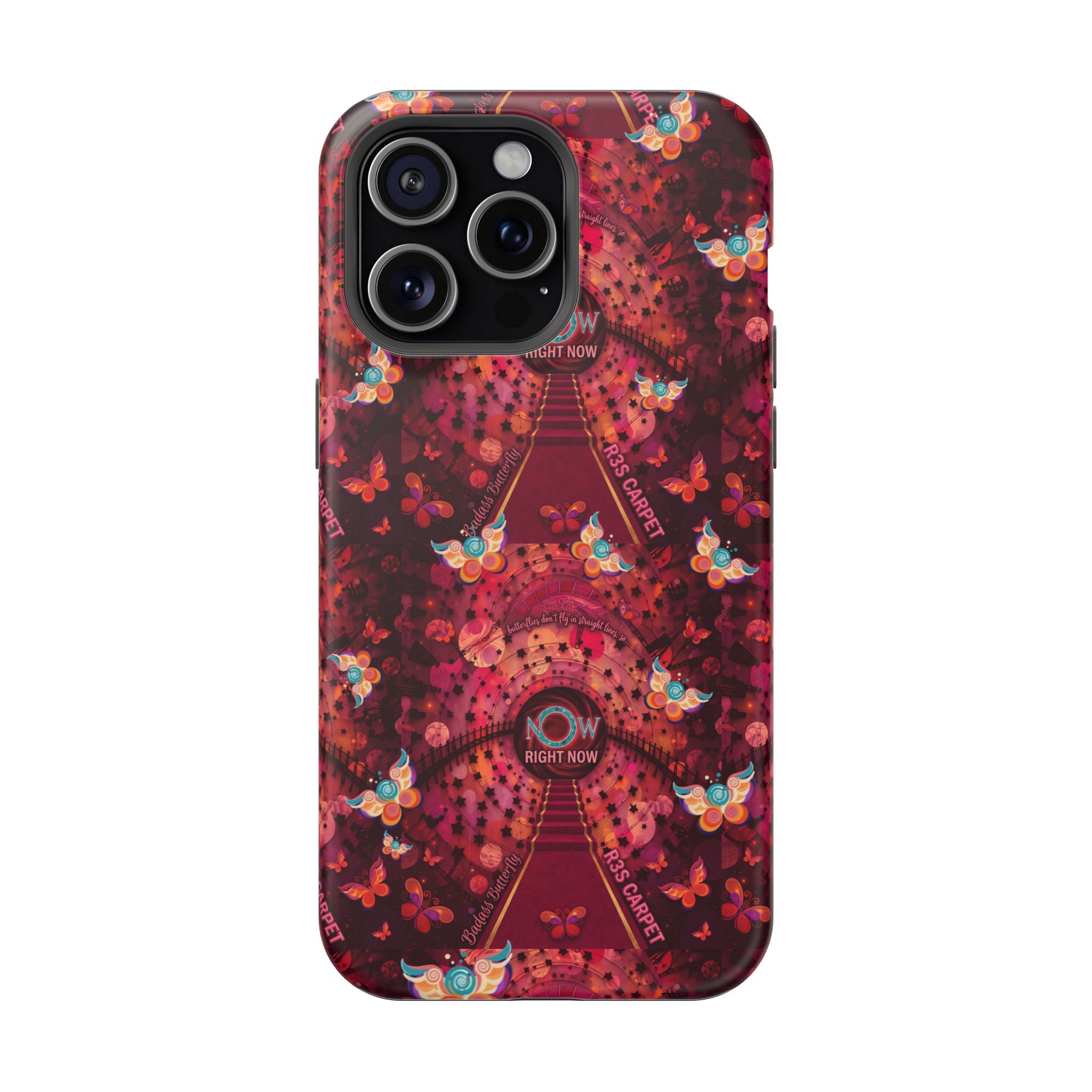 R3S-Carpet Worthy Magnetic Impact-Resistant Phone Case – Butterfly Kaleidoscope Now First-Class Stardust Collection