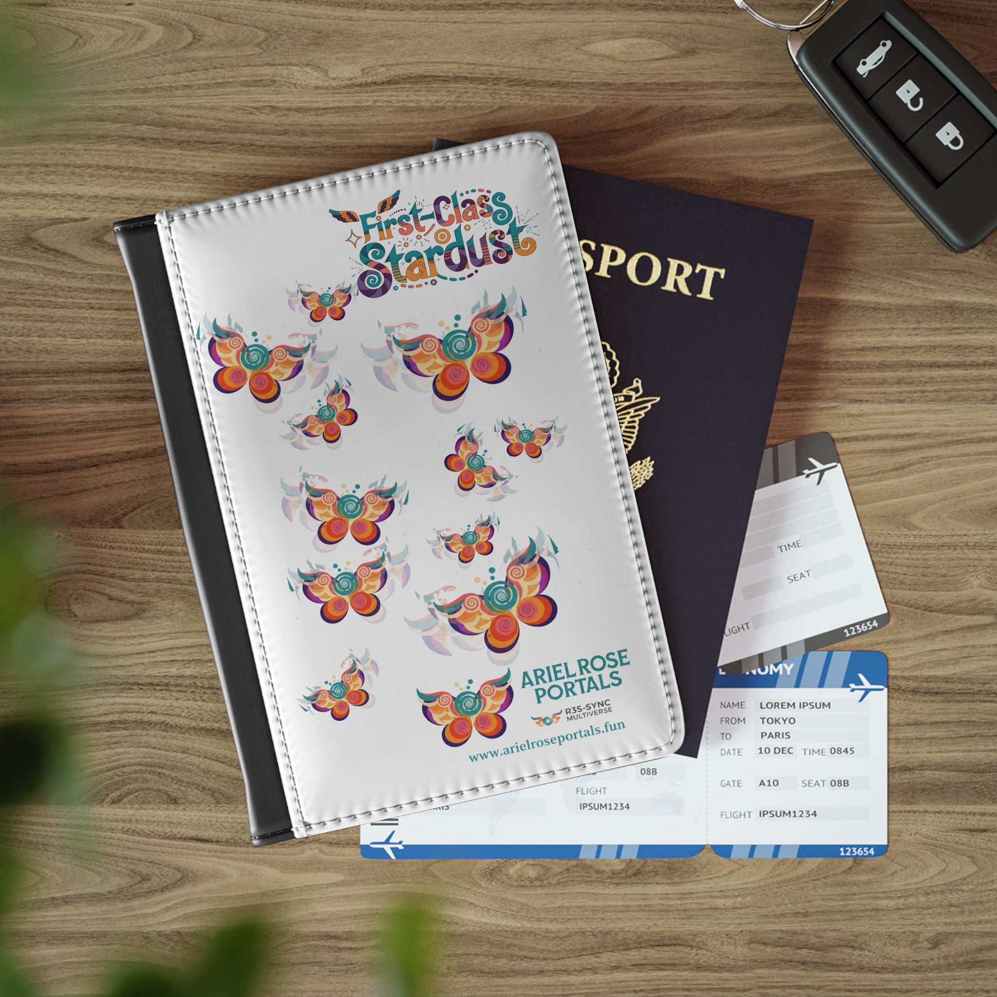 First-Class Stardust butterfly Portal Passport Cover | Ariel Rose Portals