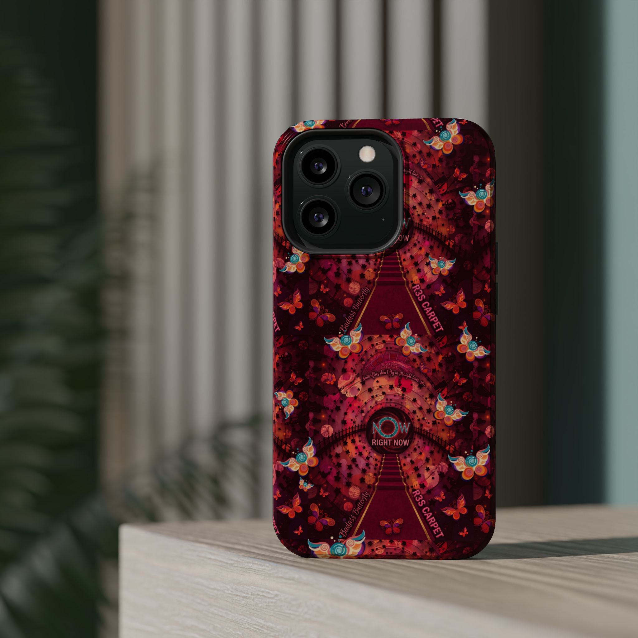 R3S-Carpet Worthy Magnetic Impact-Resistant Phone Case – Butterfly Kaleidoscope Now First-Class Stardust Collection