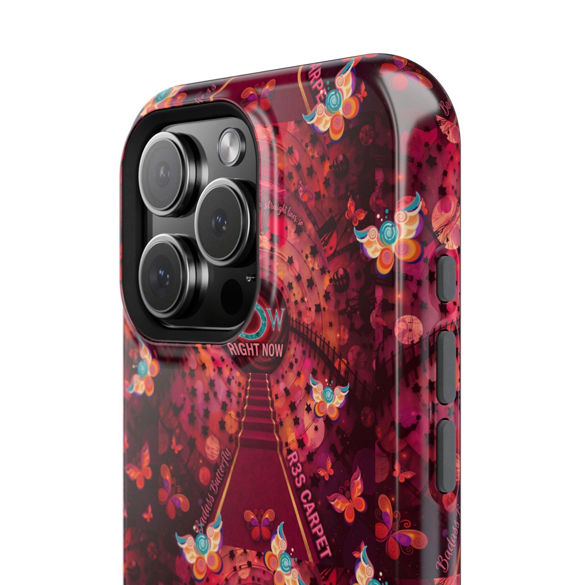 R3S-Carpet Worthy Magnetic Impact-Resistant Phone Case – Butterfly Kaleidoscope Now First-Class Stardust Collection