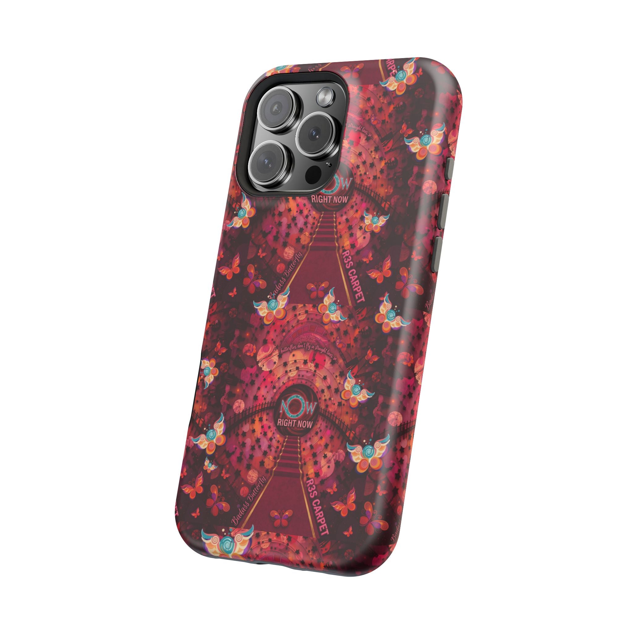 R3S-Carpet Worthy Magnetic Impact-Resistant Phone Case – Butterfly Kaleidoscope Now First-Class Stardust Collection