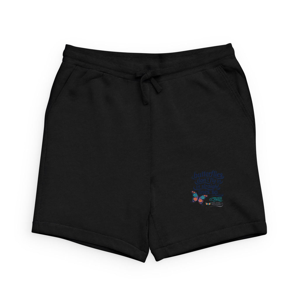 Soft Low-Key Sweatshorts with Subtle Neon Butterfly Quote Patch