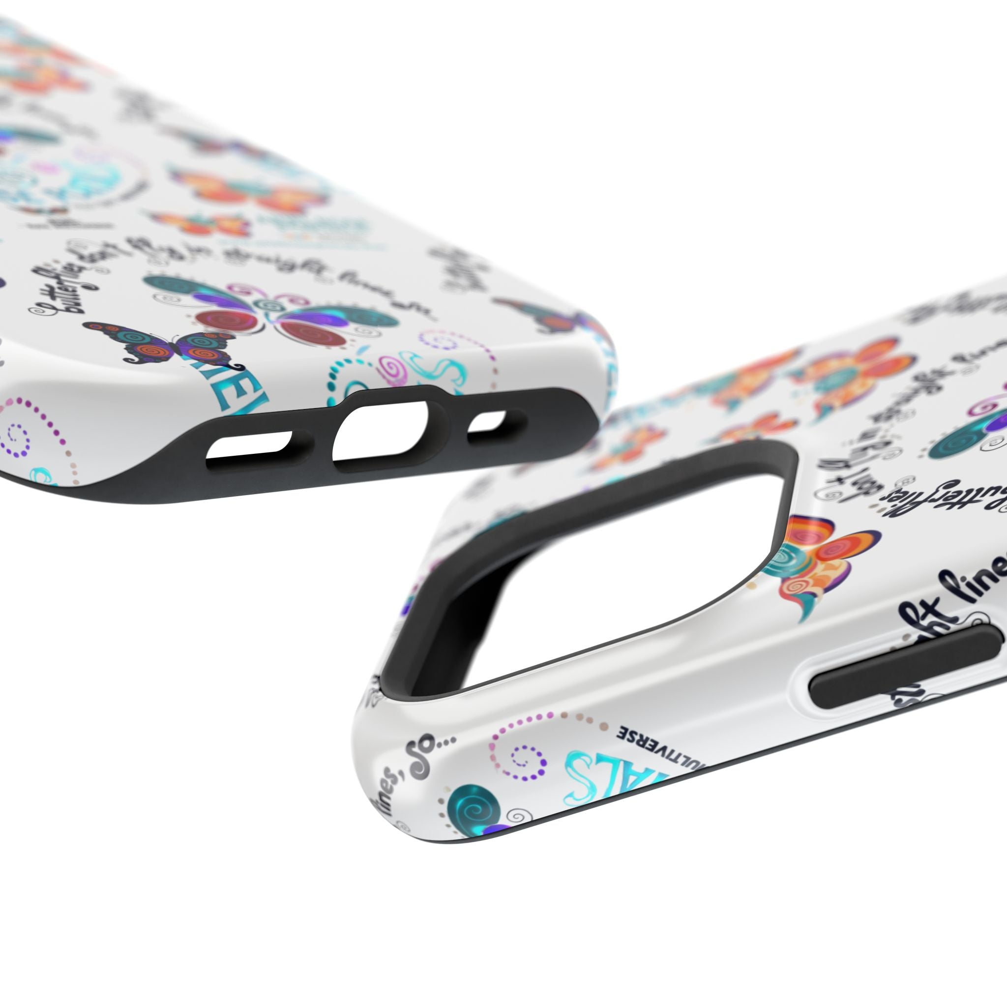 Butterfly Pattern Magnetic Phone Case — "How Butterflies Fly" Ariel Rose Portals Design