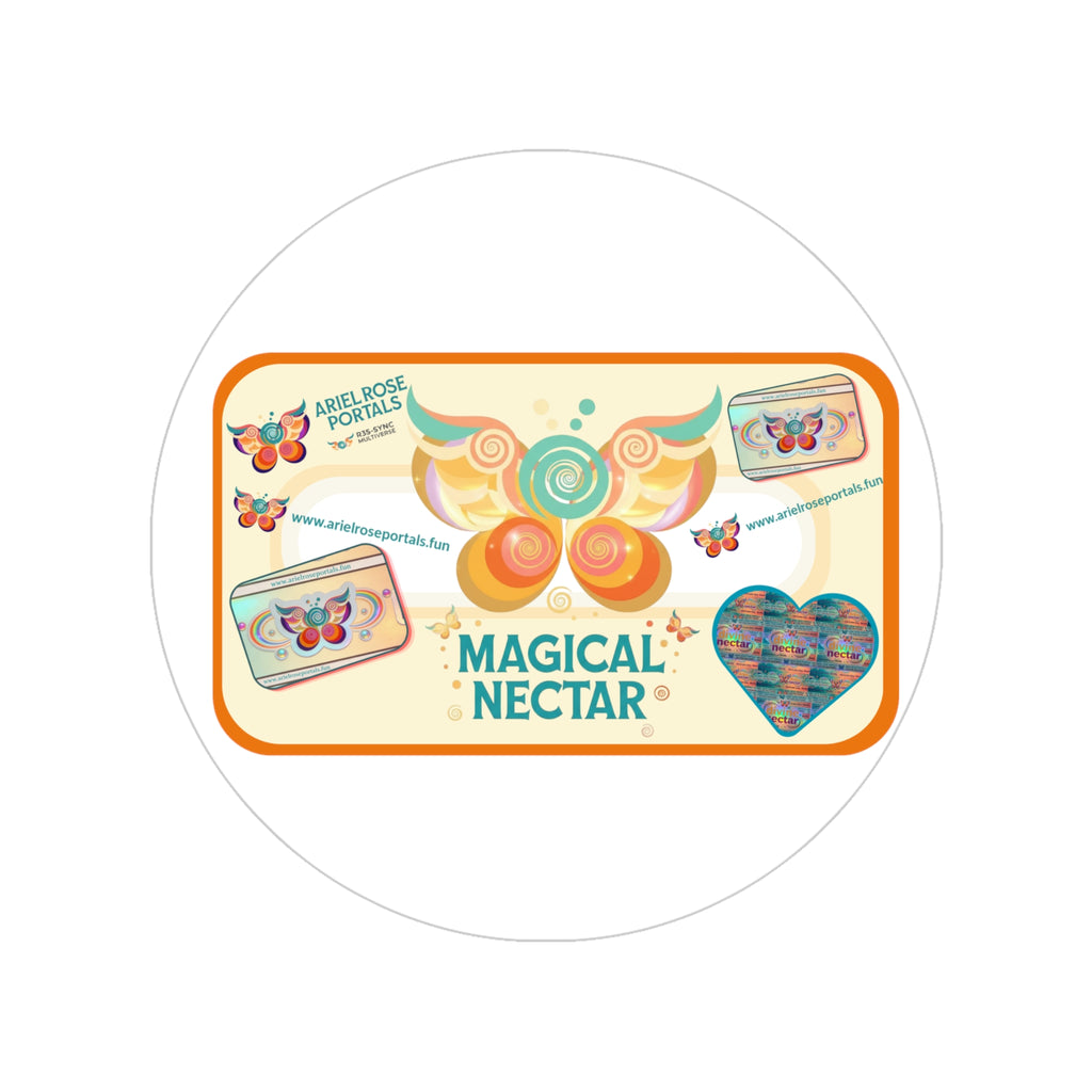 Magical Nectar Round Transparent Sticker — Outdoor Weatherproof Decal