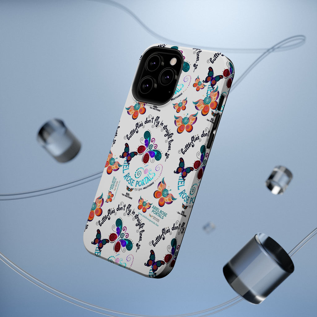 Butterfly Pattern Magnetic Phone Case — "How Butterflies Fly" Ariel Rose Portals Design