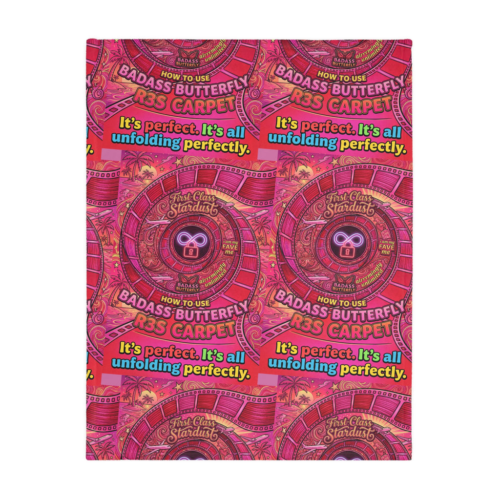 Velveteen Microfiber 2-Sided Vibrant Butterfly & Retro Throw