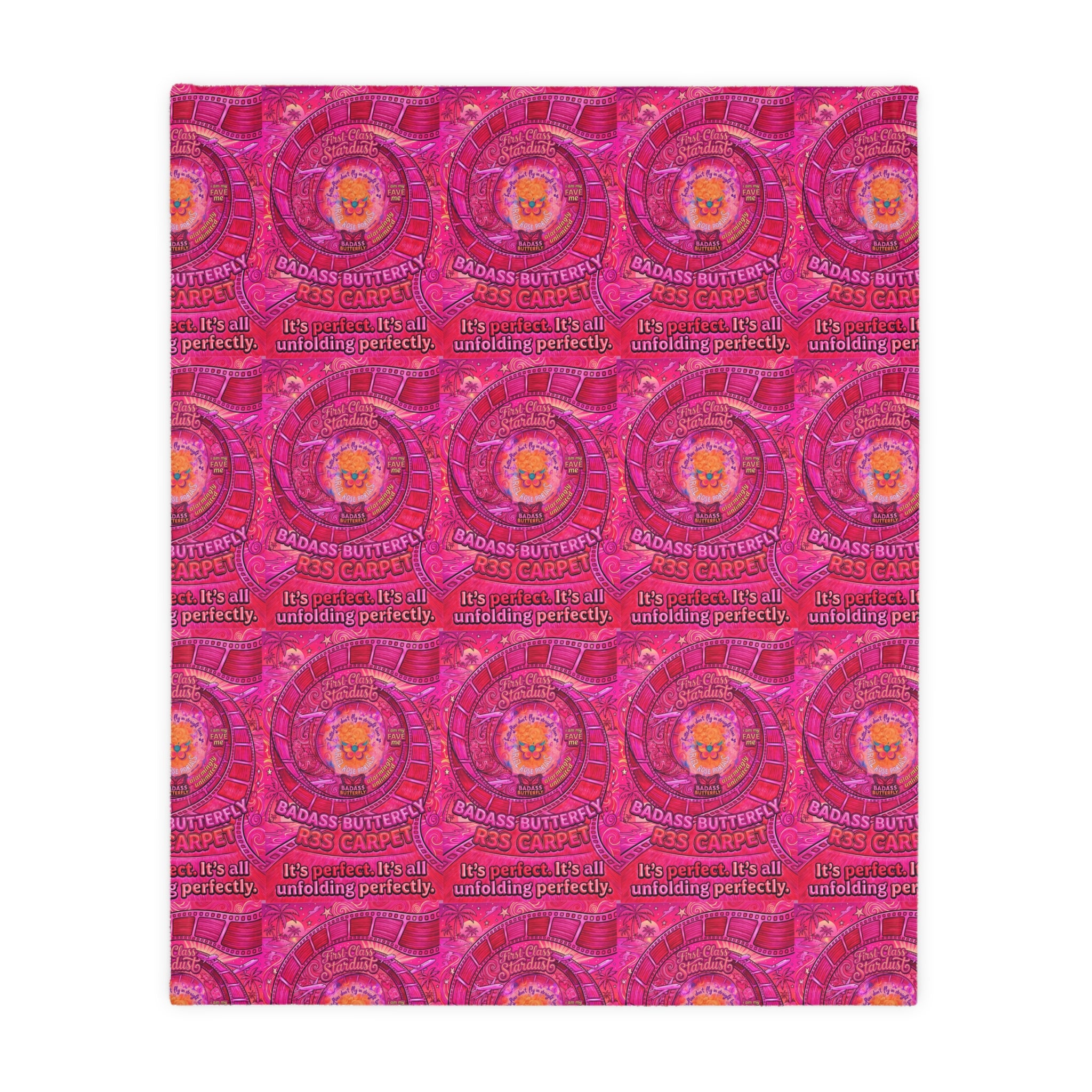 Badass Butterfly R3s-Carpet Pink Velveteen Blanket — "It's perfect. It's all unfolding perfectly."