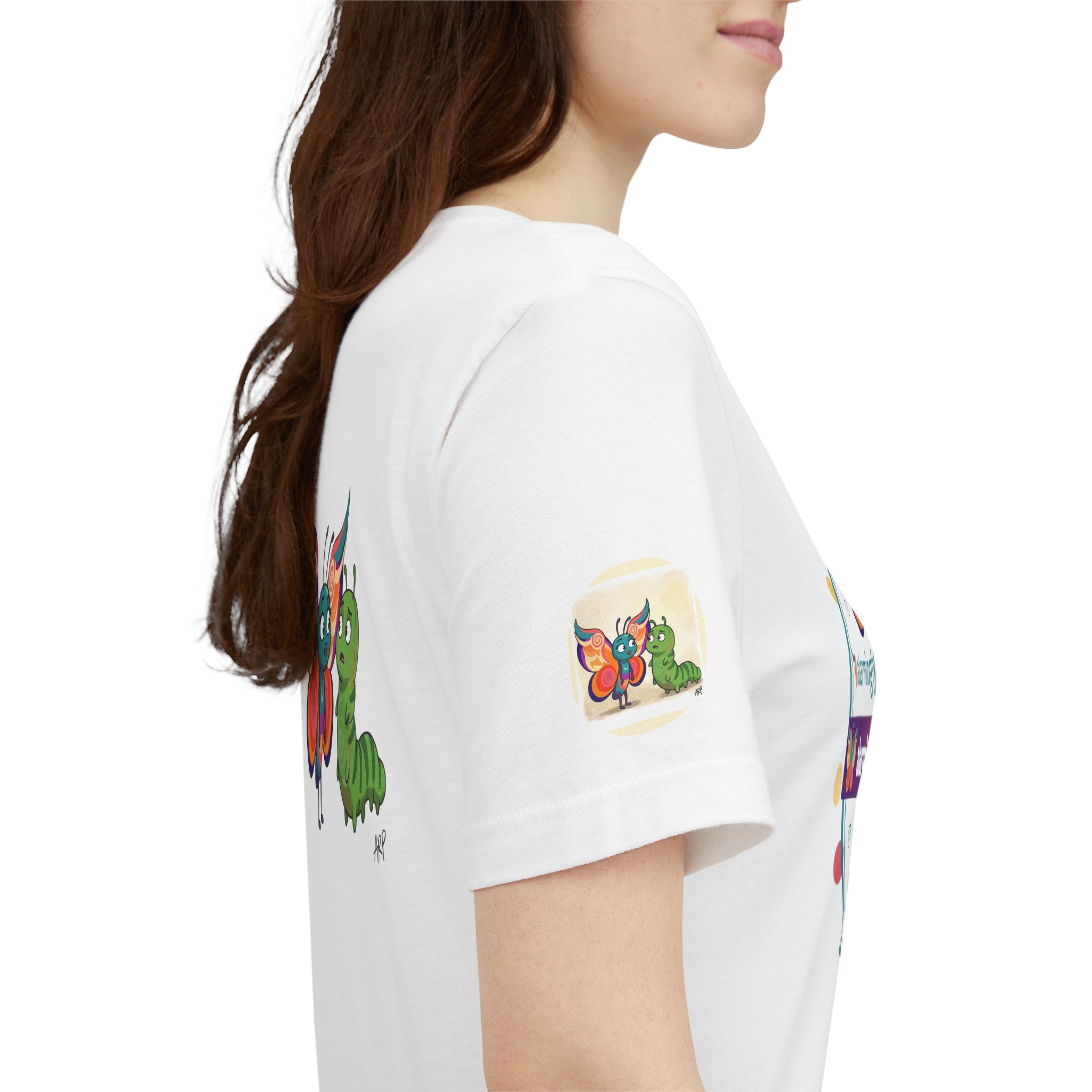 Butterfly & Caterpillar Tee — "alarmingly unlimited" Colorful Graphic T-Shirt
