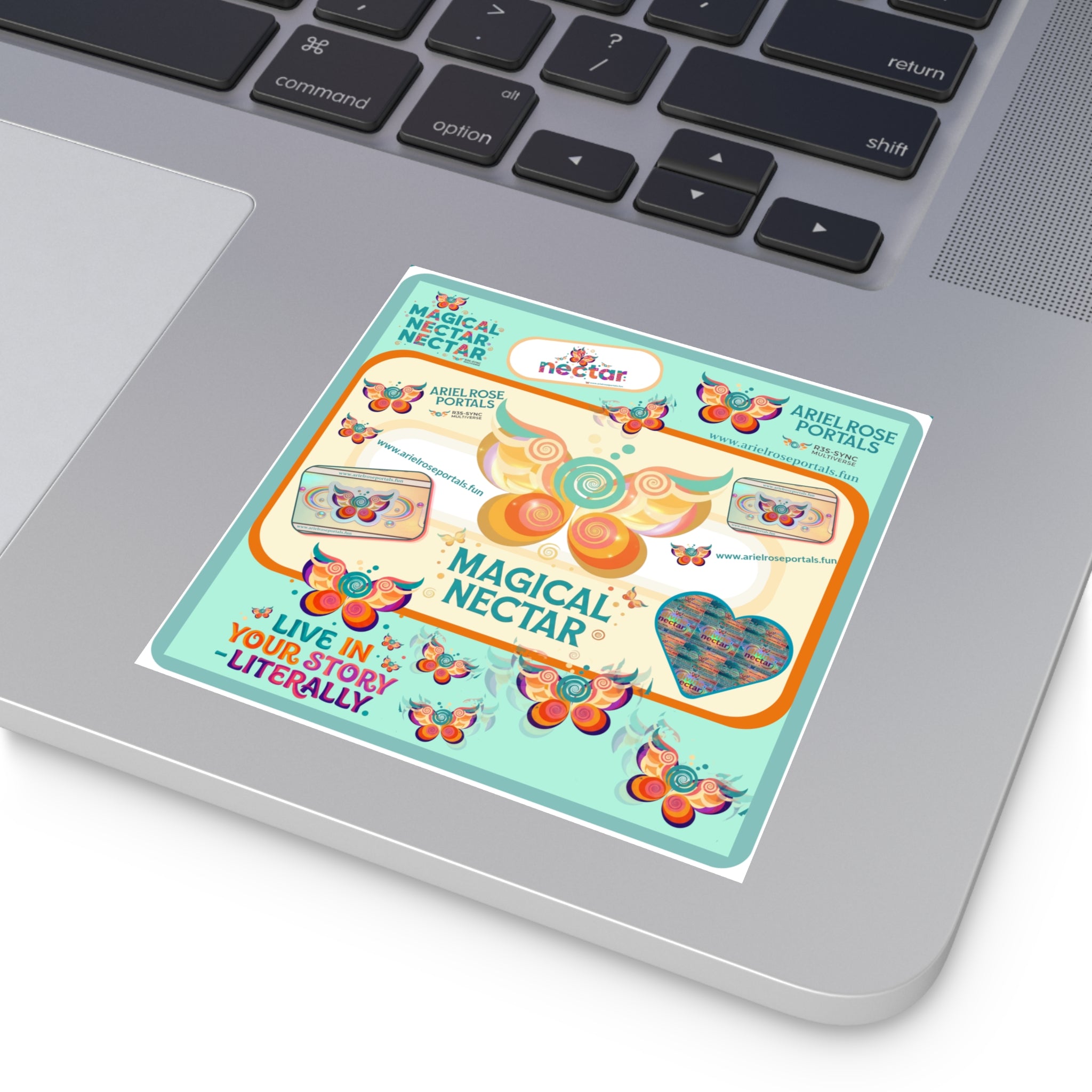 Magical Nectar Square Sticker - "Live In Your Story Literally" Indoor/Outdoor Sticker Sheet