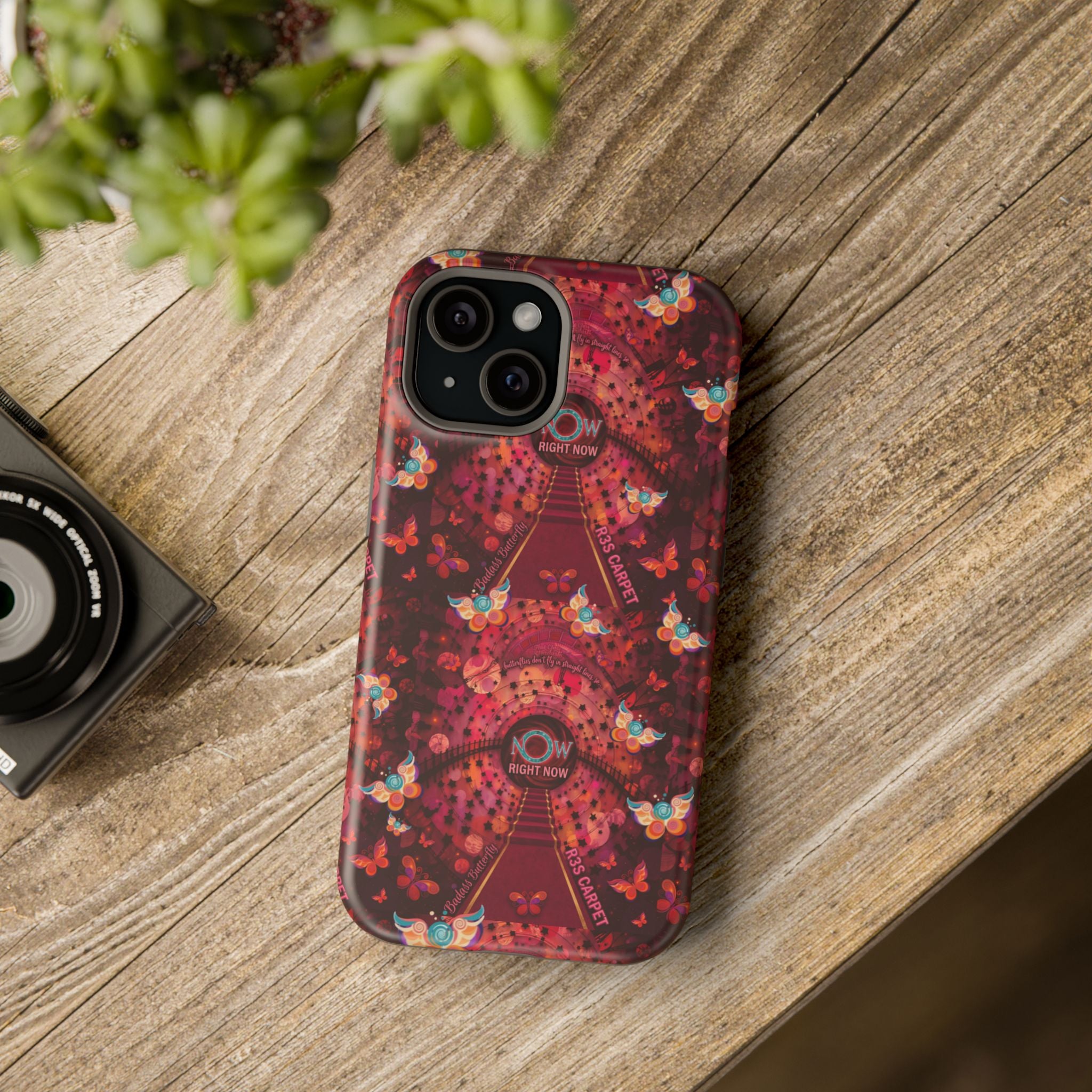 R3S-Carpet Worthy Magnetic Impact-Resistant Phone Case – Butterfly Kaleidoscope Now First-Class Stardust Collection