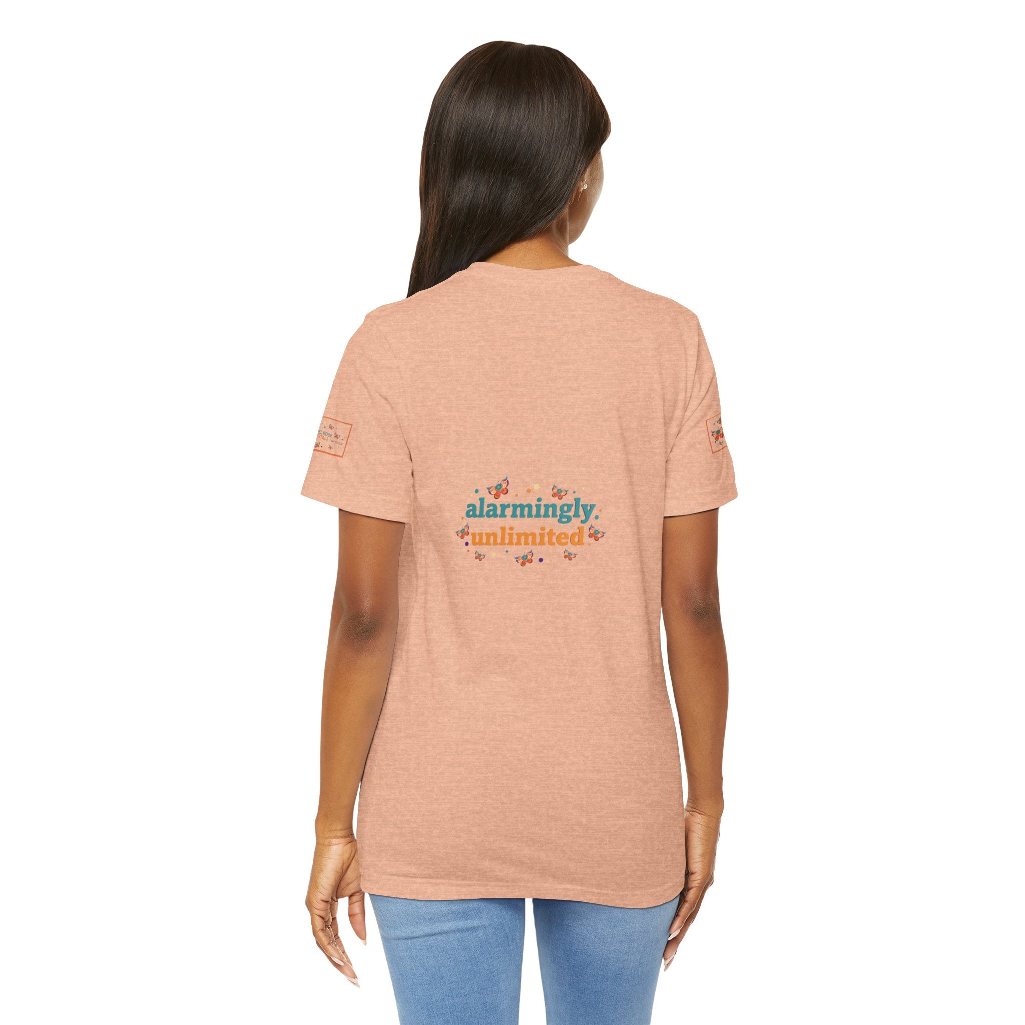 Allarmante T-Shirt Unlimited Tee Flip Variant — Maglietta Grafica Stravagante Farfalla e Bruco