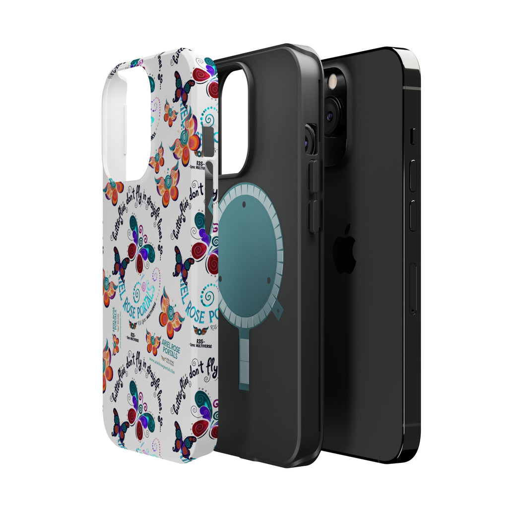 Butterfly Pattern Magnetic Phone Case — "How Butterflies Fly" Ariel Rose Portals Design