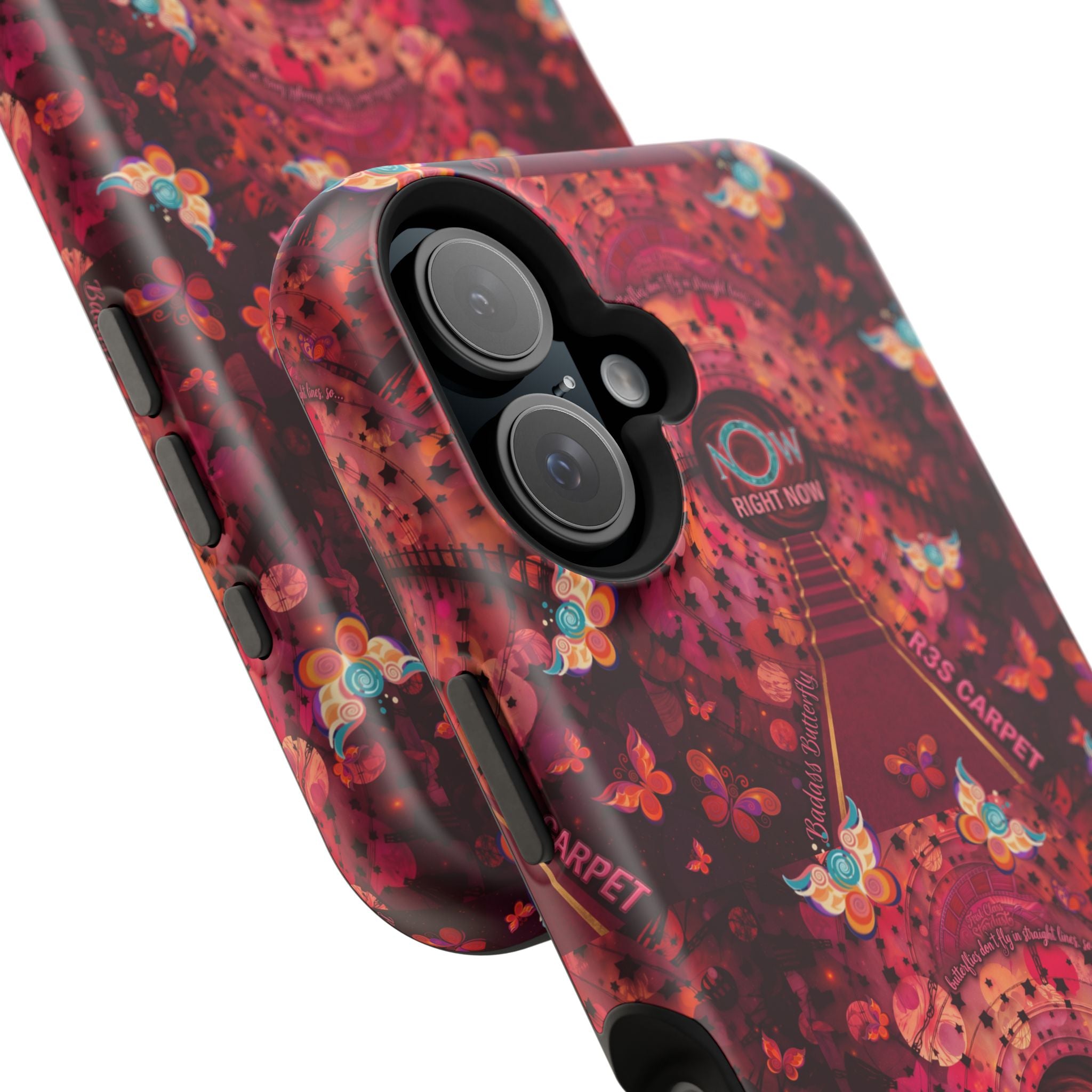 R3S-Carpet Worthy Magnetic Impact-Resistant Phone Case – Butterfly Kaleidoscope Now First-Class Stardust Collection
