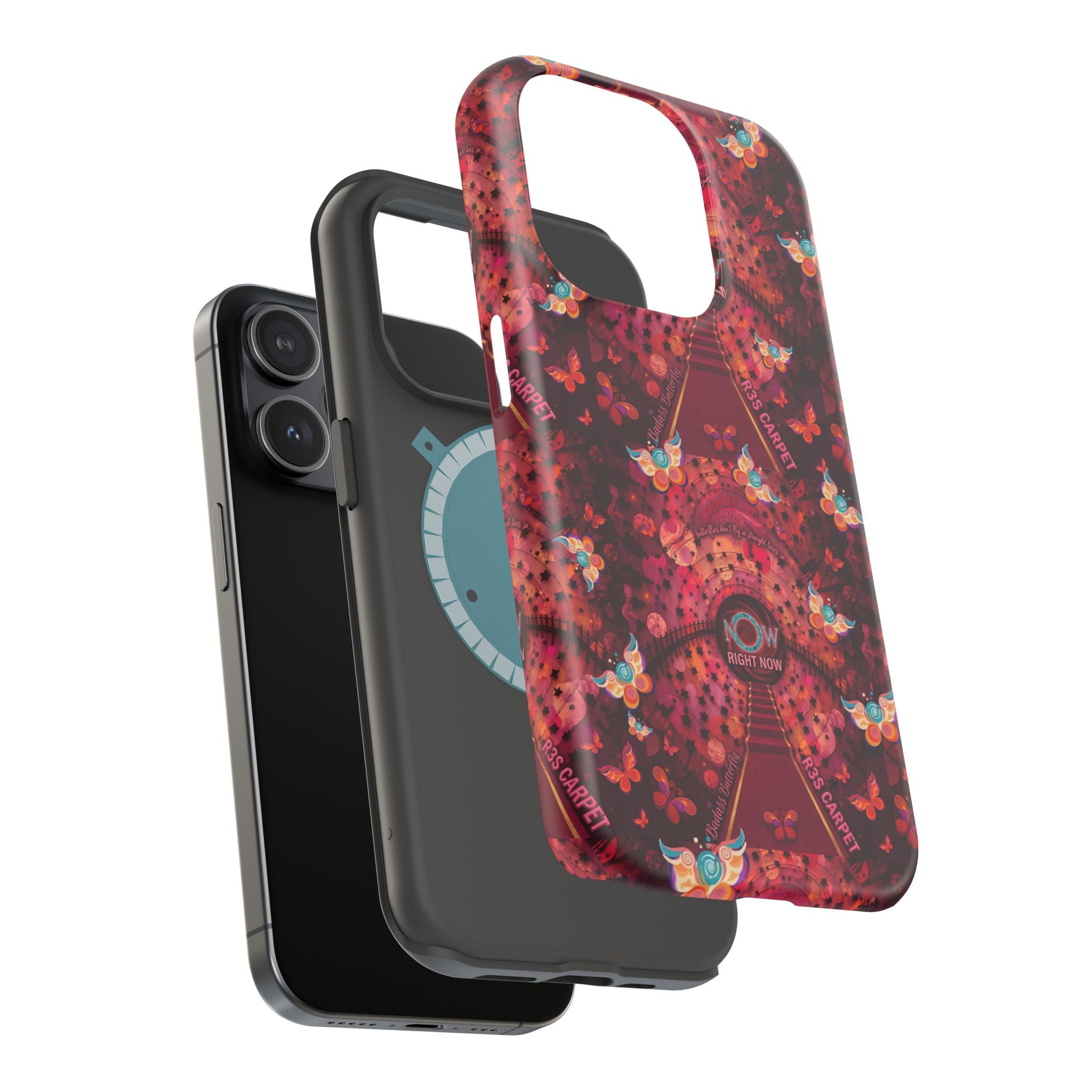 R3S-Carpet Worthy Magnetic Impact-Resistant Phone Case – Butterfly Kaleidoscope Now First-Class Stardust Collection