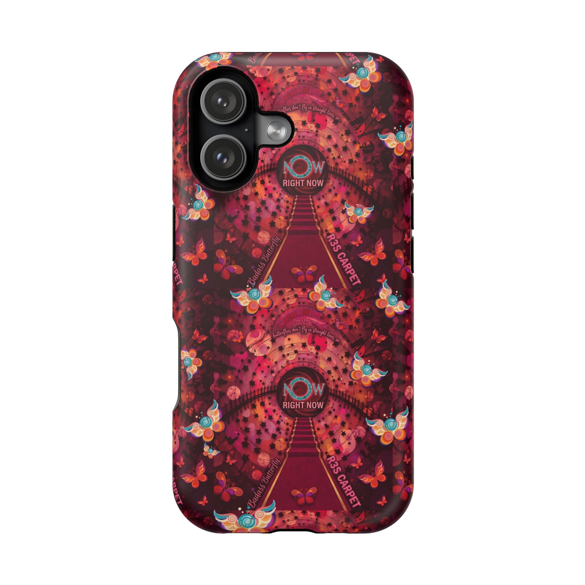 R3S-Carpet Worthy Magnetic Impact-Resistant Phone Case – Butterfly Kaleidoscope Now First-Class Stardust Collection