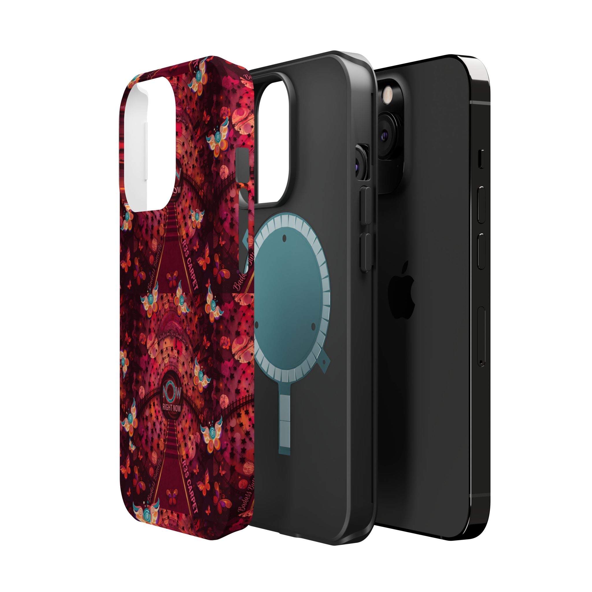 R3S-Carpet Worthy Magnetic Impact-Resistant Phone Case – Butterfly Kaleidoscope Now First-Class Stardust Collection