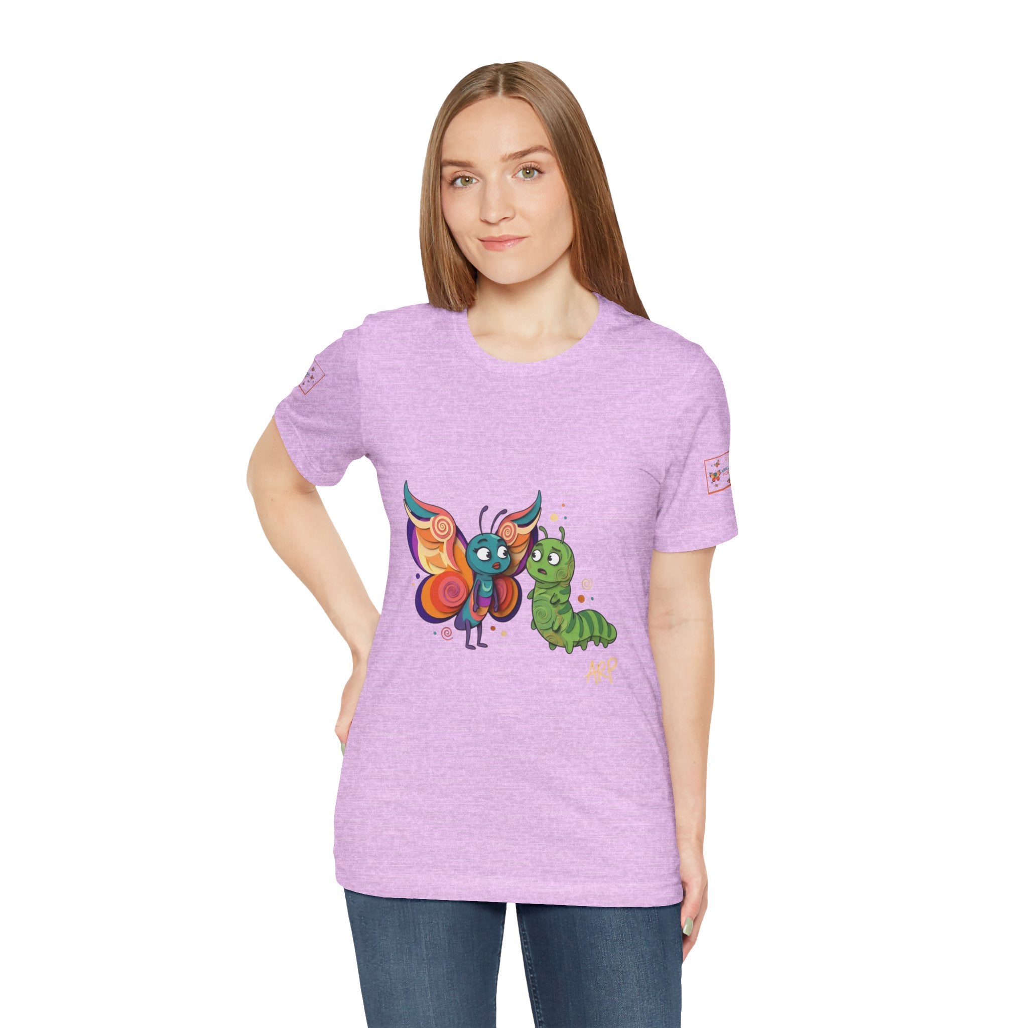 Allarmante T-Shirt Unlimited Tee Flip Variant — Maglietta Grafica Stravagante Farfalla e Bruco