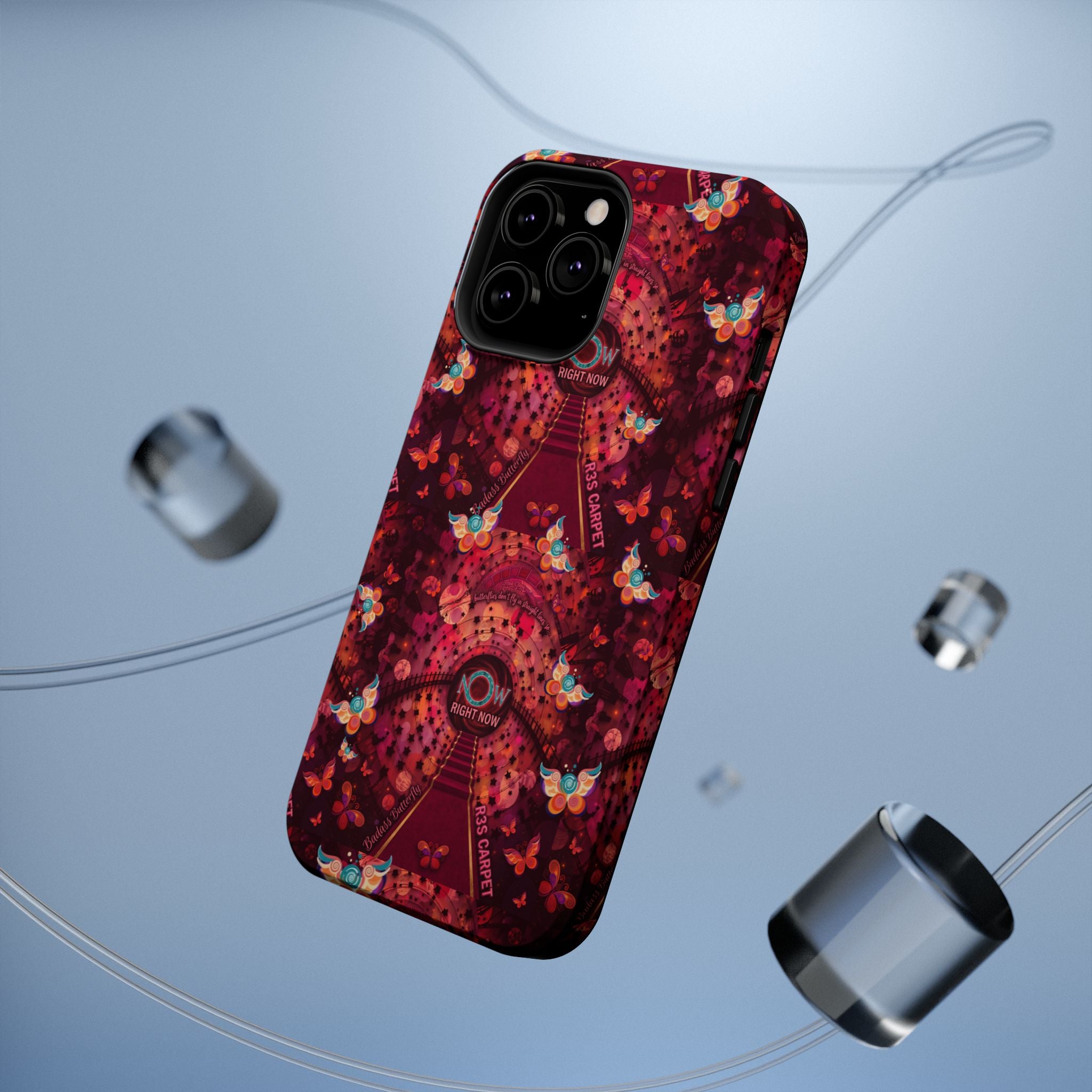 R3S-Carpet Worthy Magnetic Impact-Resistant Phone Case – Butterfly Kaleidoscope Now First-Class Stardust Collection