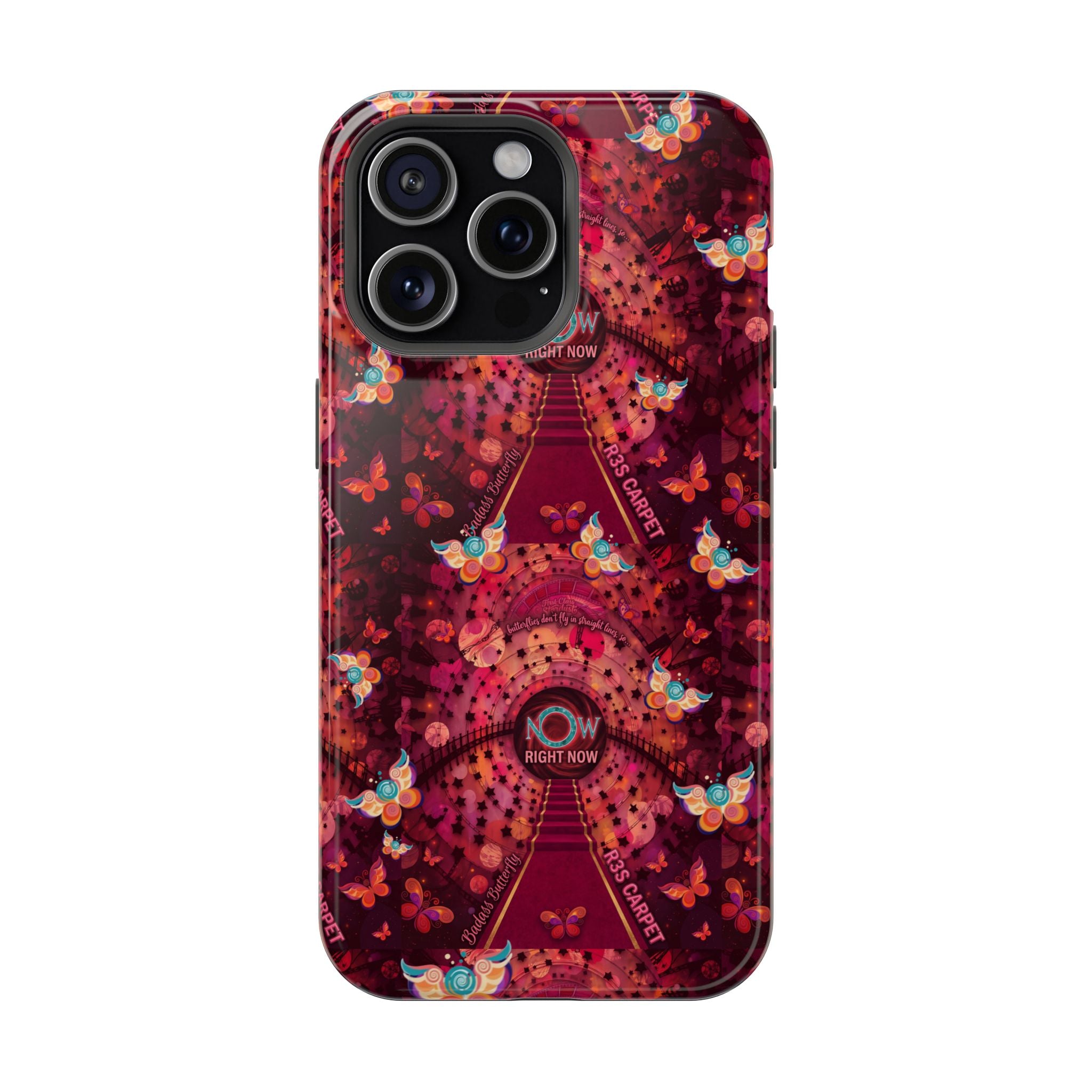 R3S-Carpet Worthy Magnetic Impact-Resistant Phone Case – Butterfly Kaleidoscope Now First-Class Stardust Collection