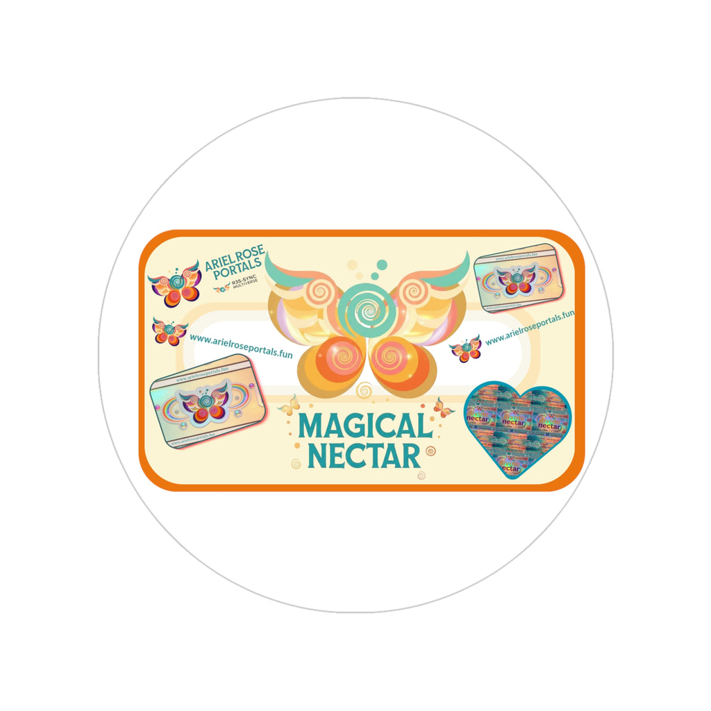 Magical Nectar Round Transparent Sticker — Outdoor Weatherproof Decal