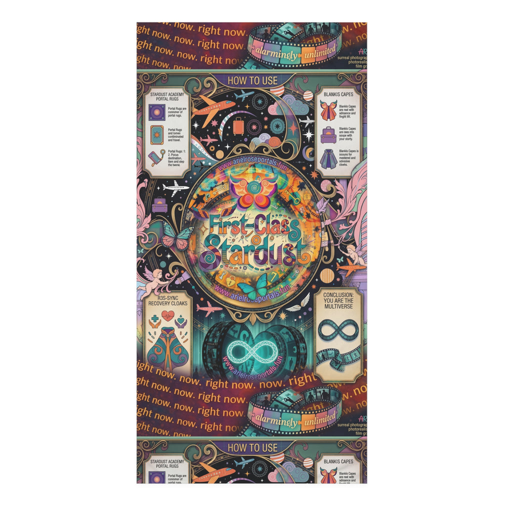 R3s-Recovery Cloak Right Now Beach Towel — Ultra-Vibrant Colorful 'First Class Stardust' Variant