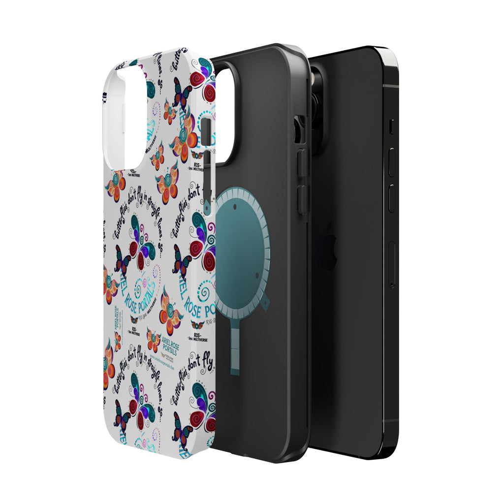 Butterfly Pattern Magnetic Phone Case — "How Butterflies Fly" Ariel Rose Portals Design