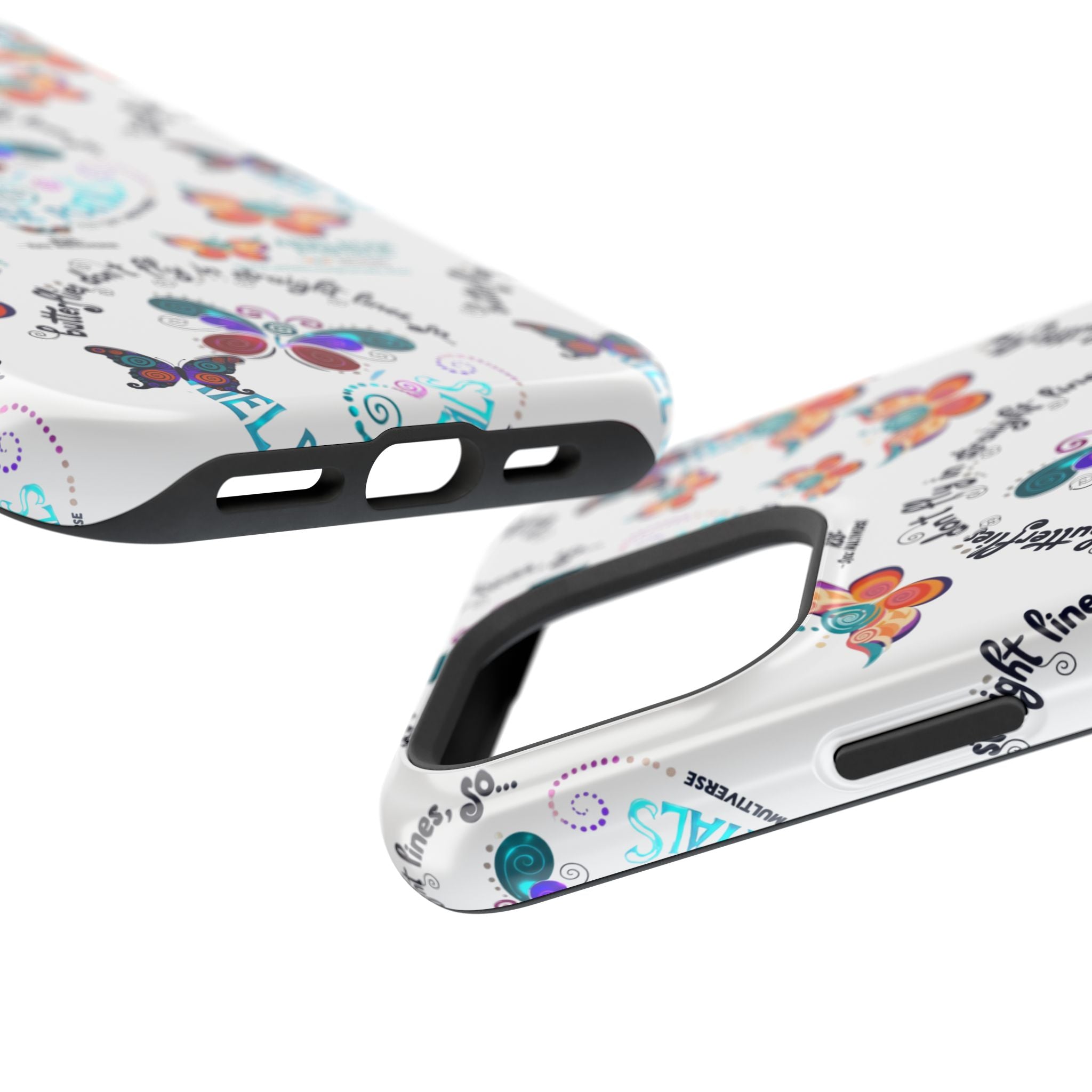 Butterfly Pattern Magnetic Phone Case — "How Butterflies Fly" Ariel Rose Portals Design