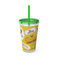 Bicchiere tumbler da 470 ml Sunsplash Ariel Rose Portals con cannuccia — Nettare magico e nettare divino, stoviglie giallo sole