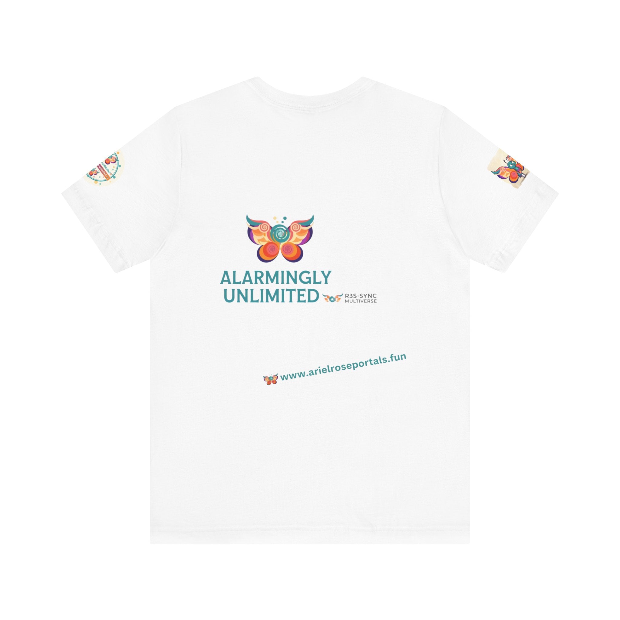 Alarmingly Unlimited Butterfly Tee — Playful Caterpillar & Butterfly Cartoon T-Shirt