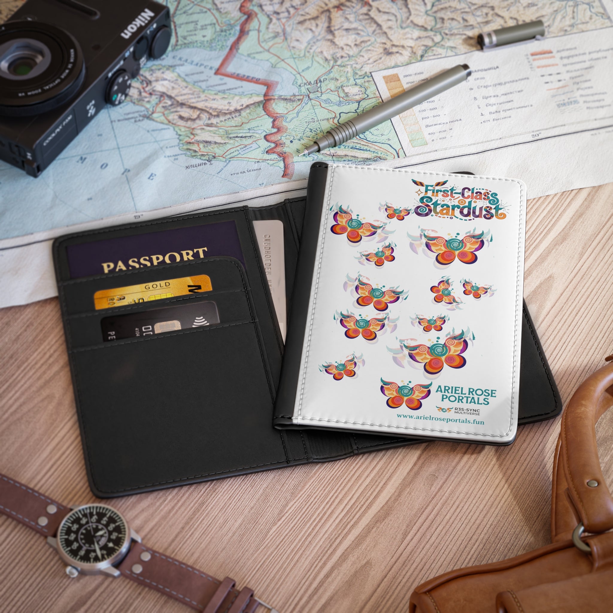 First-Class Stardust butterfly Portal Passport Cover | Ariel Rose Portals