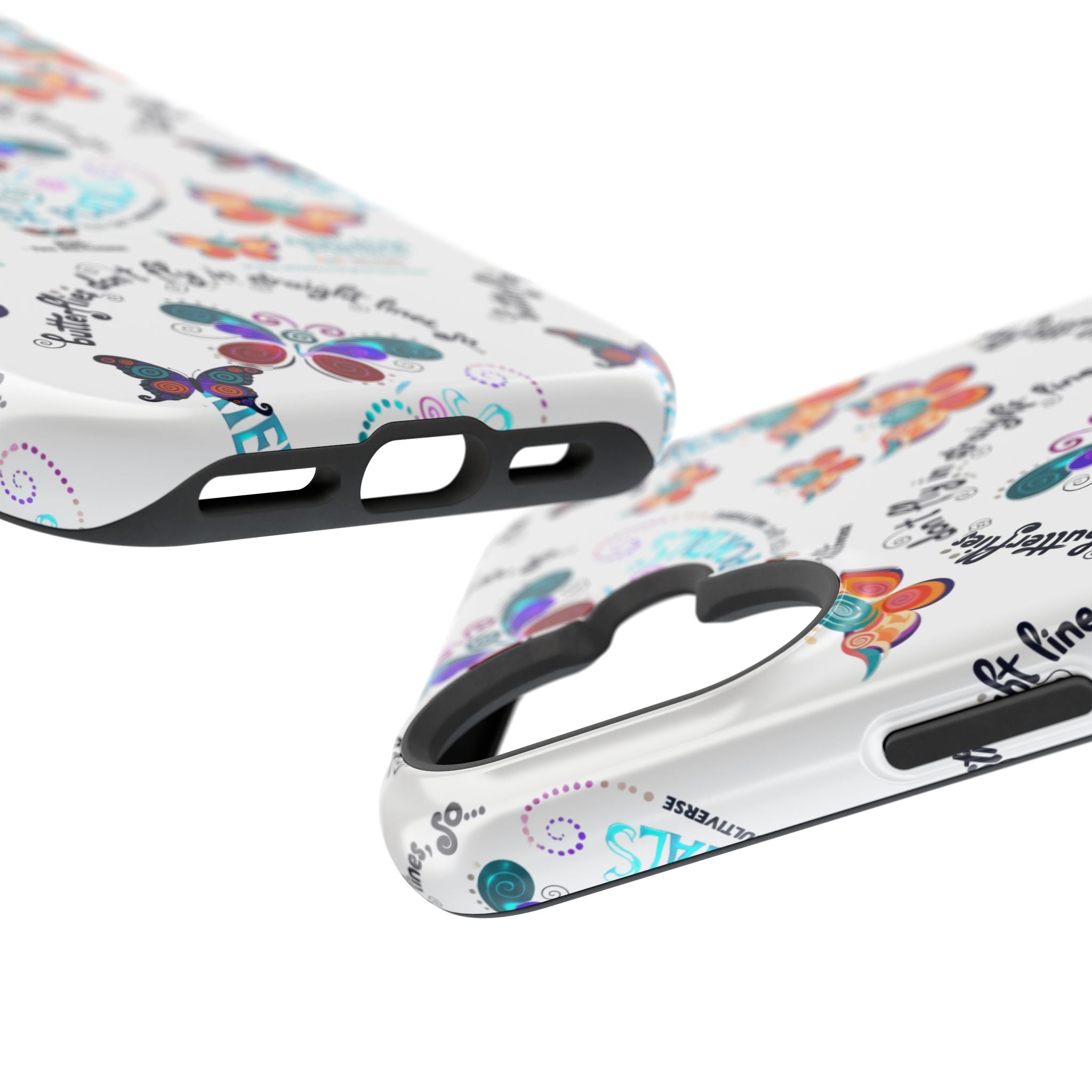 Butterfly Pattern Magnetic Phone Case — "How Butterflies Fly" Ariel Rose Portals Design
