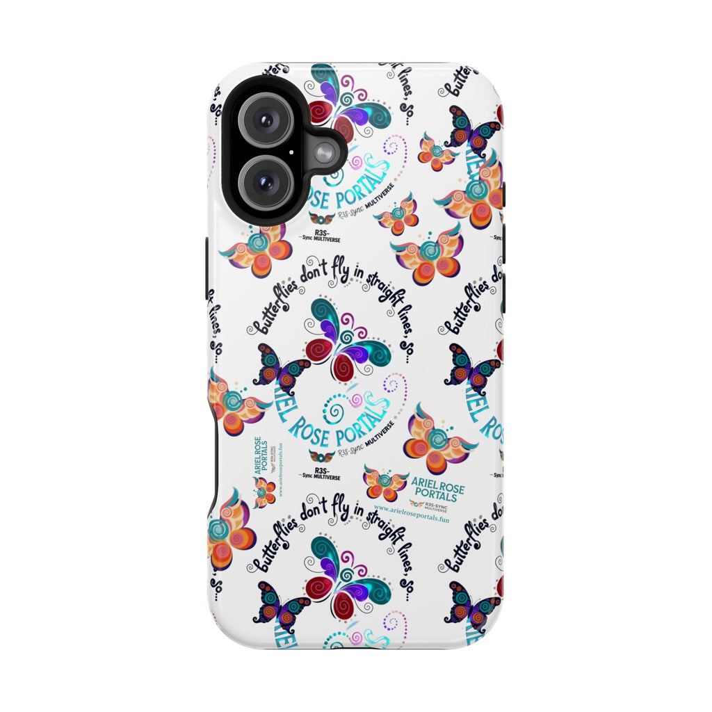 Butterfly Pattern Magnetic Phone Case — "How Butterflies Fly" Ariel Rose Portals Design