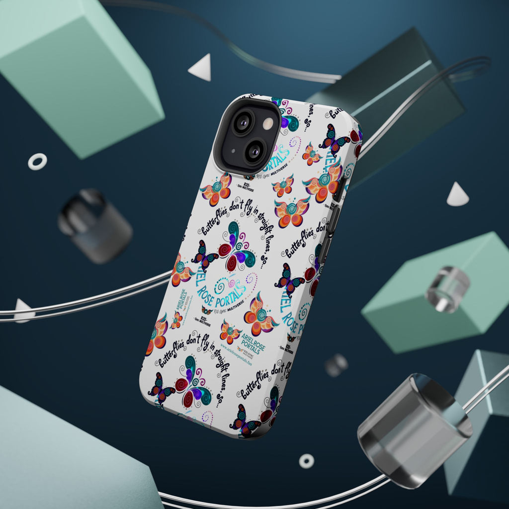 Butterfly Pattern Magnetic Phone Case — "How Butterflies Fly" Ariel Rose Portals Design