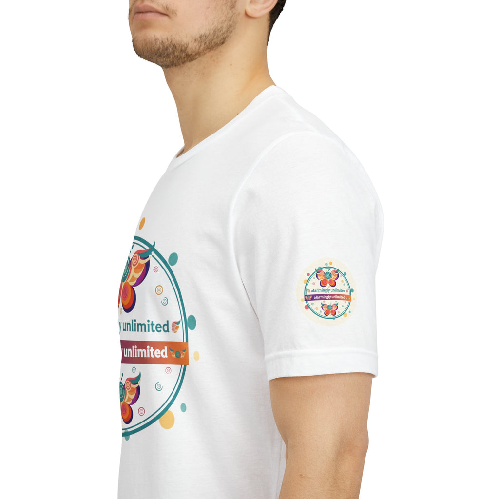 Butterfly & Caterpillar Tee — "alarmingly unlimited" Colorful Graphic T-Shirt