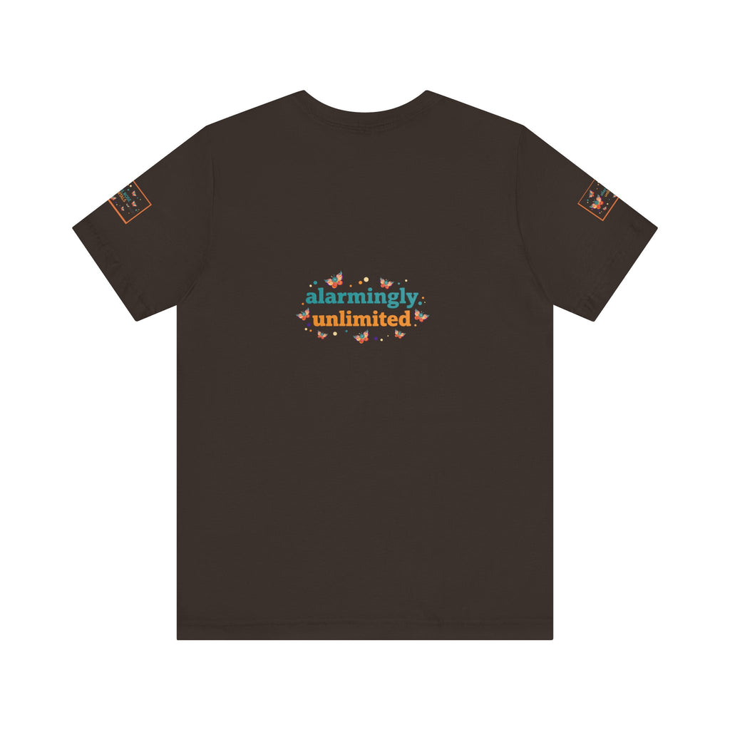 Allarmante T-Shirt Unlimited Tee Flip Variant — Maglietta Grafica Stravagante Farfalla e Bruco