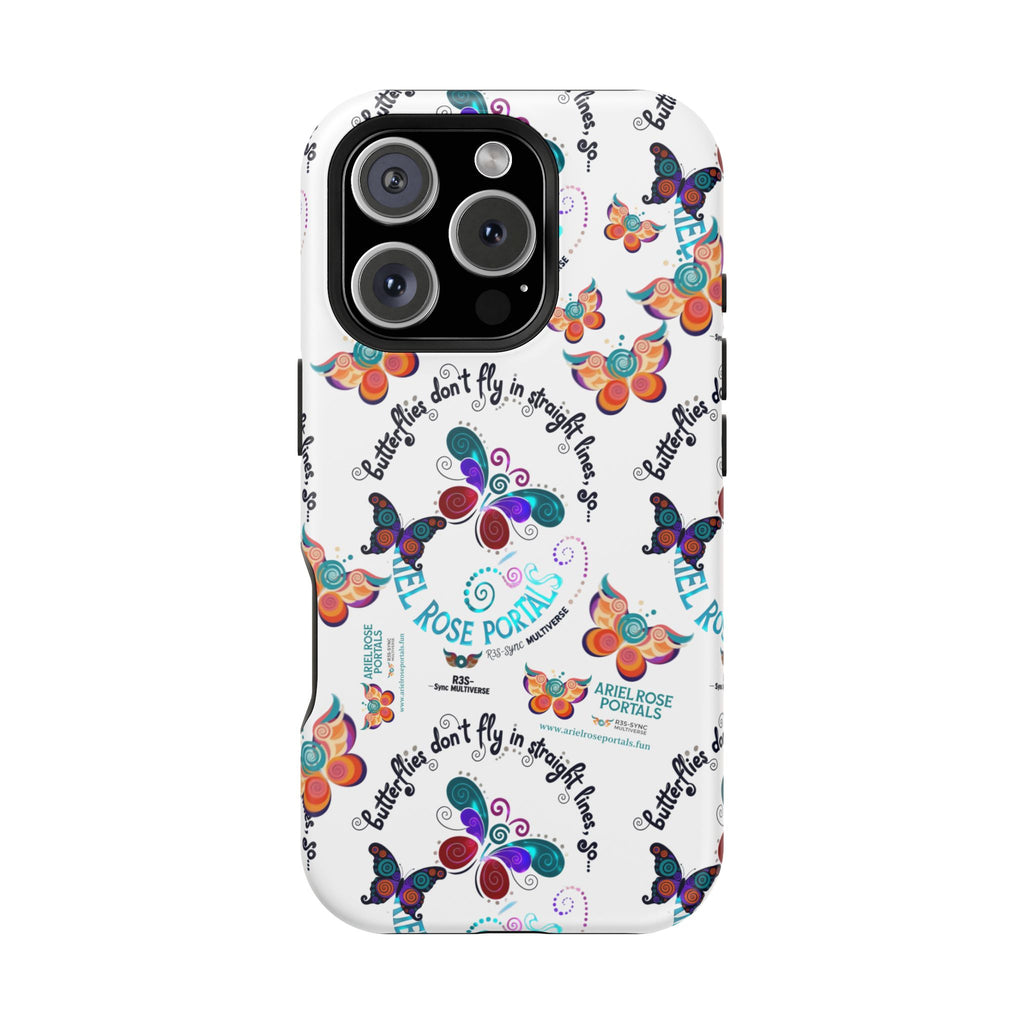 Butterfly Pattern Magnetic Phone Case — "How Butterflies Fly" Ariel Rose Portals Design