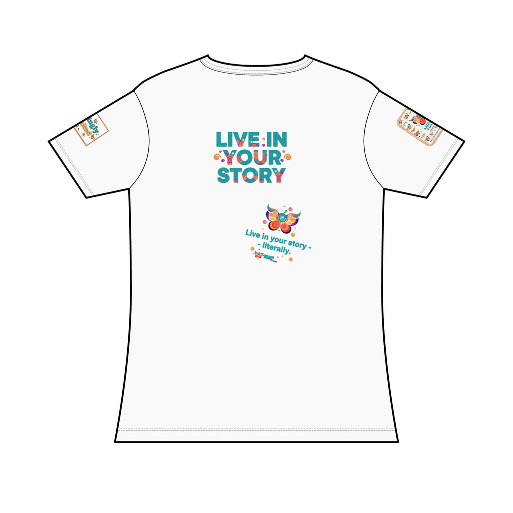 Live in Your Story Women's Tee — Colorful Butterfly Inspiration Shirt